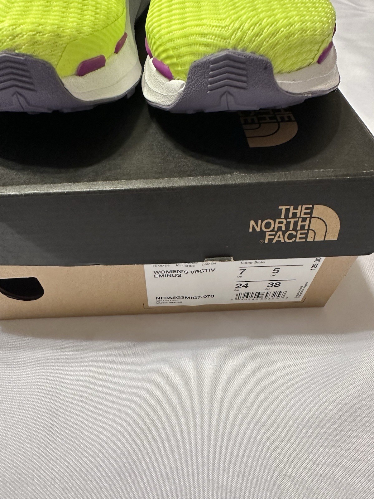 The North Face Women’s Vectiv Sneakers Size 7 LED Yellow Athletic Shoes Lace Up