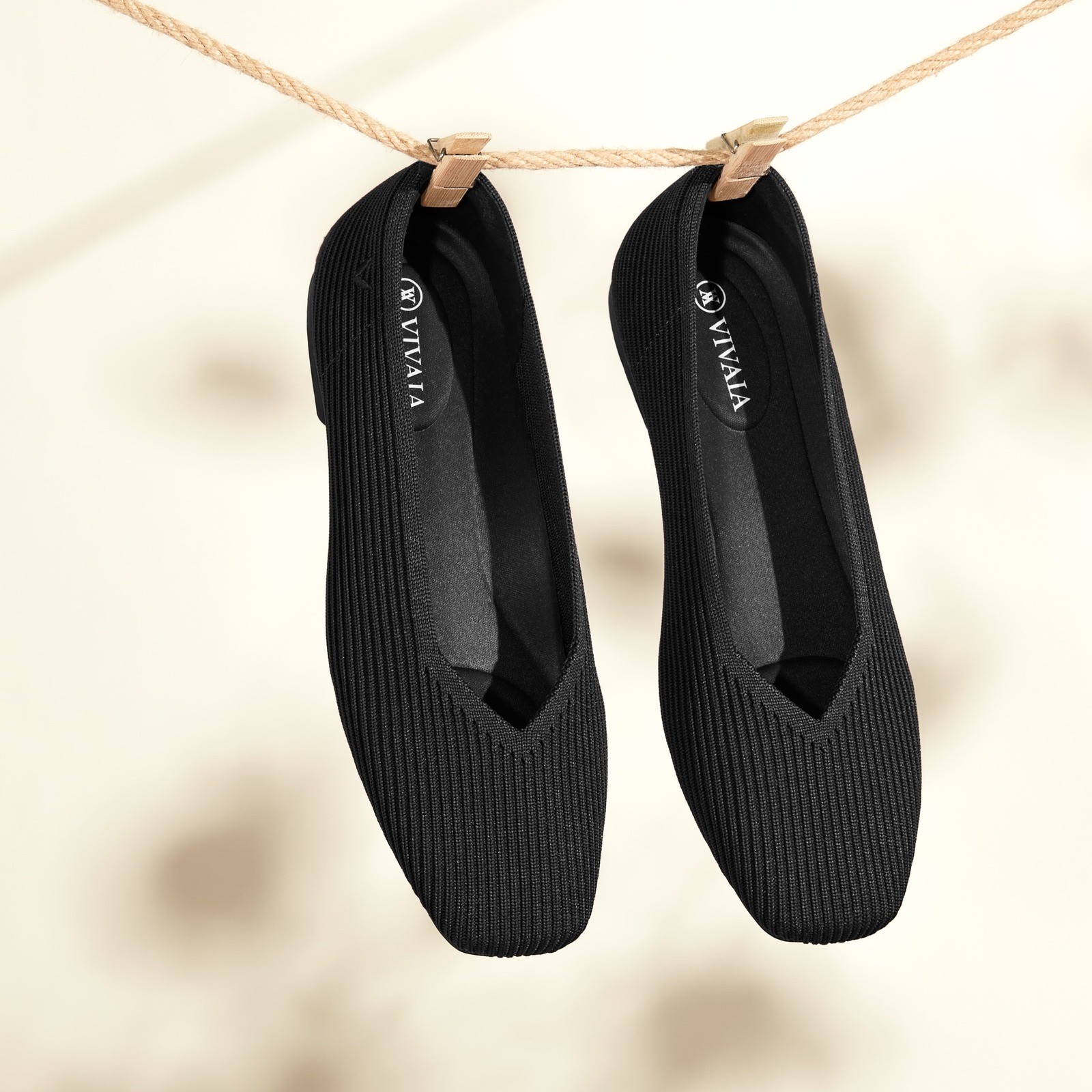 VIVAIA Square-Toe V-Cut Flats (Margot™ 2.0) EU 36/ US 5.5-6