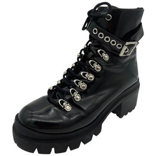 Jeffrey Campbell Chunky Platform Combat Boots Black Lug Sole Womens 7