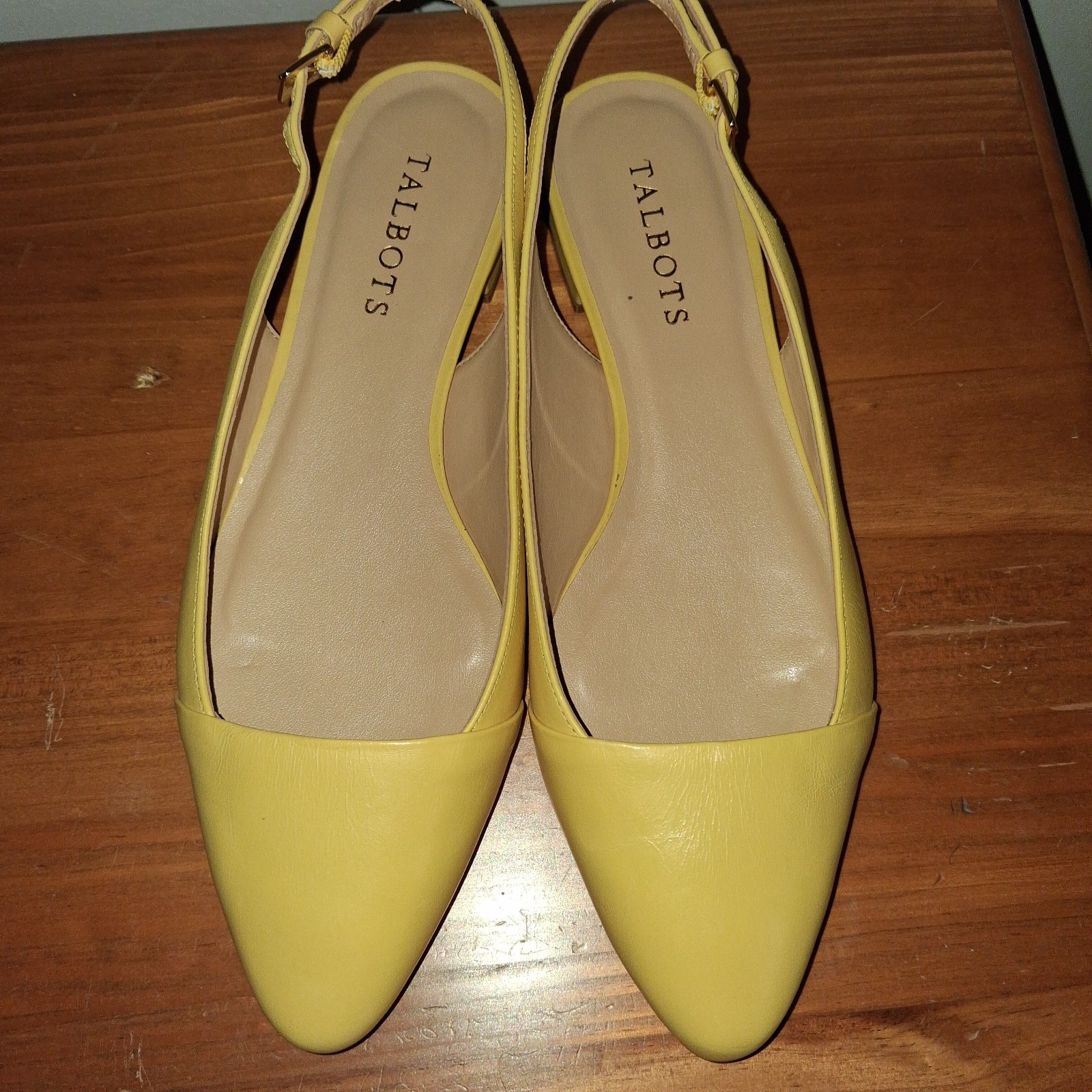 Talbots Yellow Pointed Toe Slingback Flats