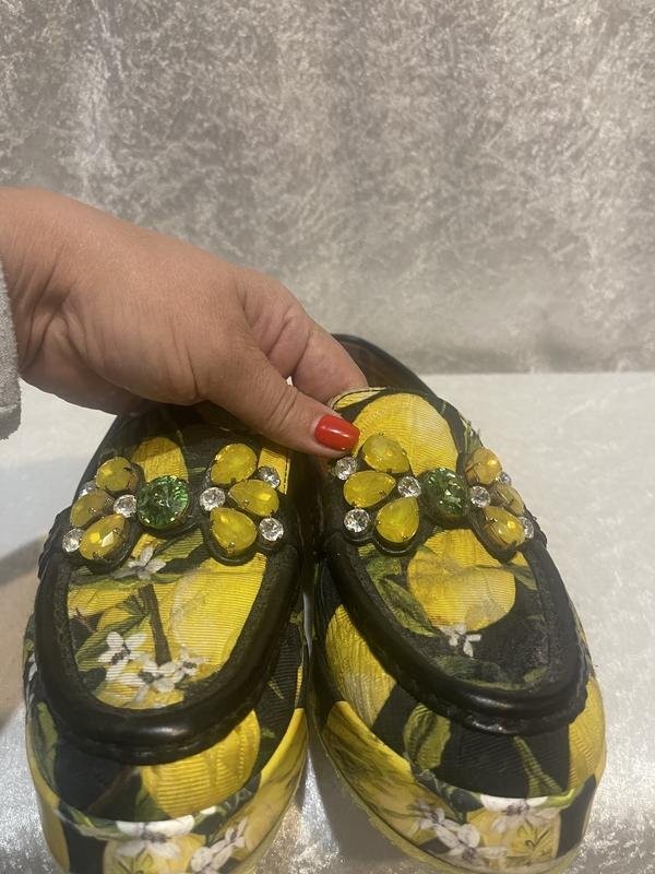 Women Dolce & Gabbana Loafers Yellow Textile 38.5