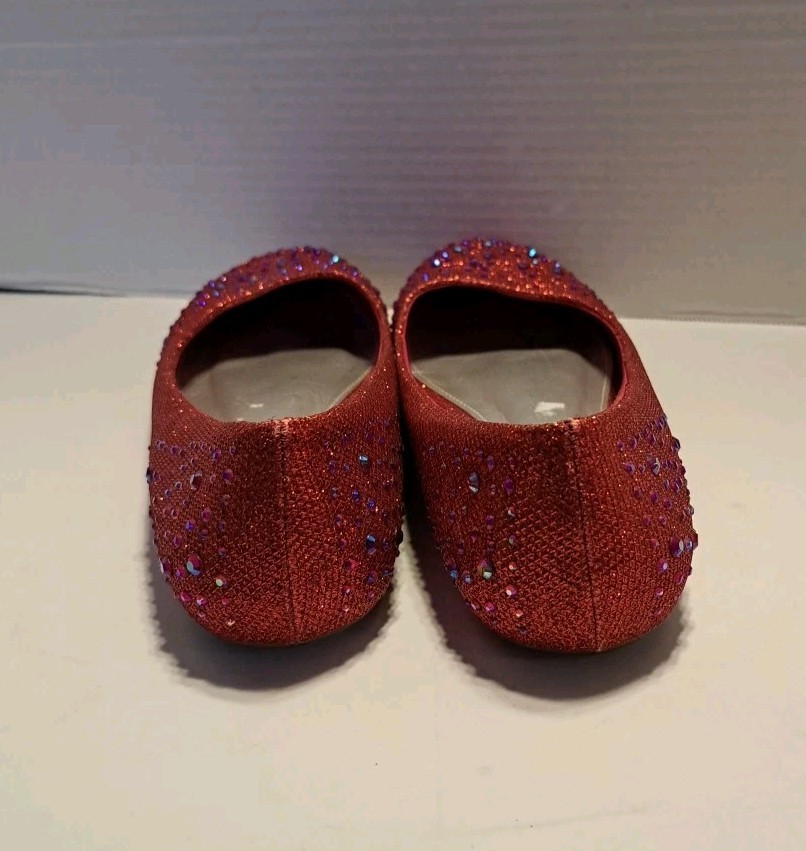 Hotcakes Red Orleans Sequin/Rhinestone Covered Ballet Flats Women Size 9.5 9 1/2