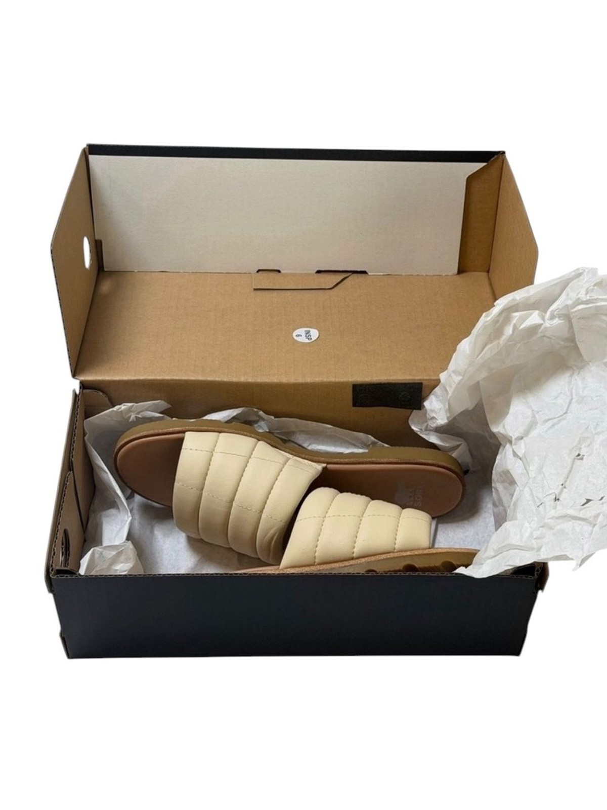 Sorel Quilted Padded Ella IIU Slide Mules in Honey White, Gum 16- Women’s 8.5