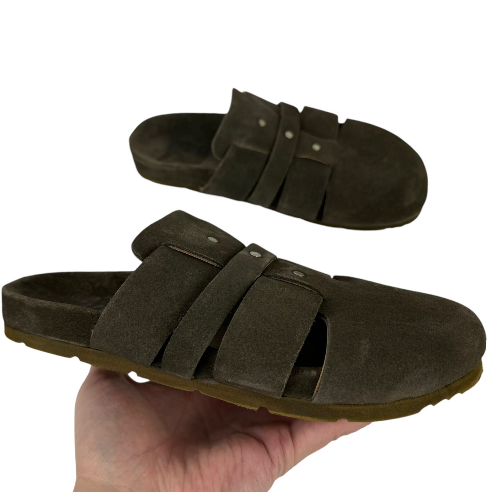 Free People Mule Clogs Sunday Season Khaki Green Slip On Women’s 36 USA 6