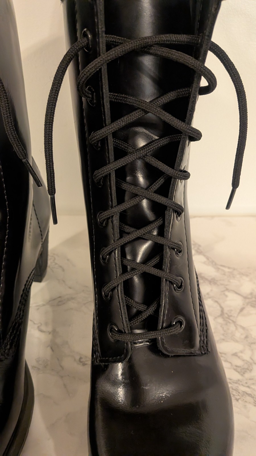 Dr. Martens Womens Darcie Diva Black Leather High Heel Lace-up Boots Y2K 11