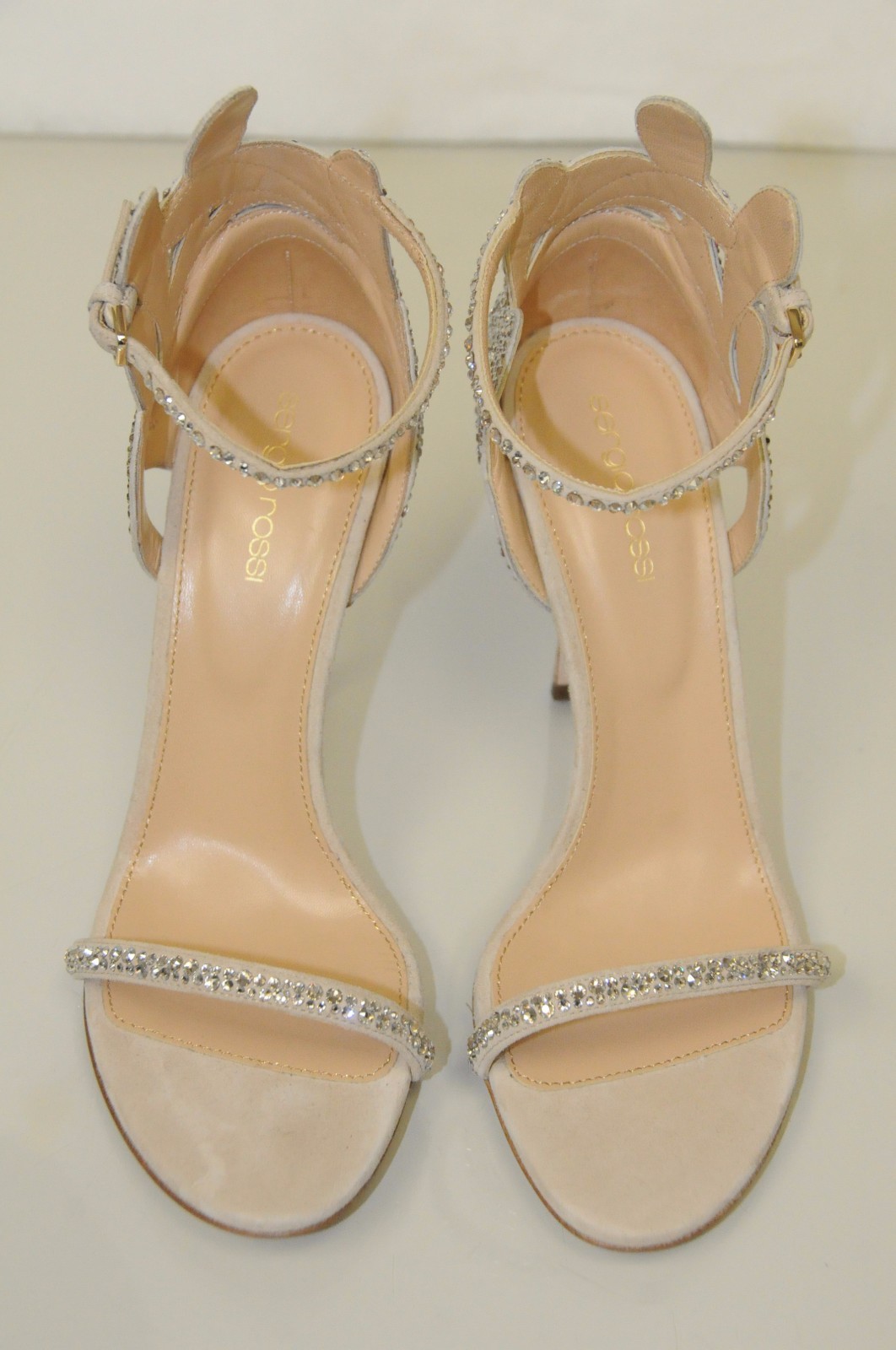 $2275 New MATISSE Filigree Sergio Rossi NUDE ROYAL STRASS Shoes Wedding 40 40.5