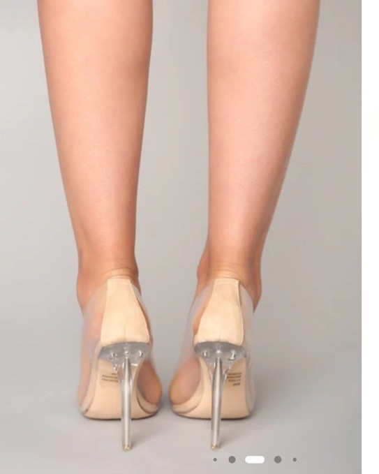 Sleek, Elegant, Transparent See Through Stiletto Pointy Toe Heels Party Size 10