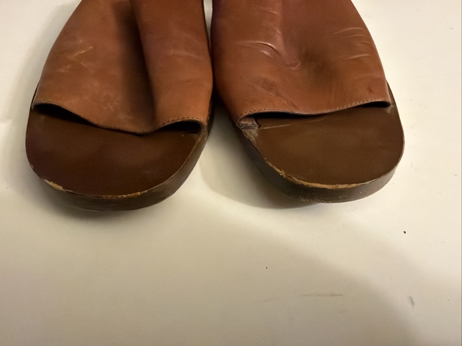 Cole Haan City Sandals Leather Slip On 9.5B Southwestern Beach Wood Q80