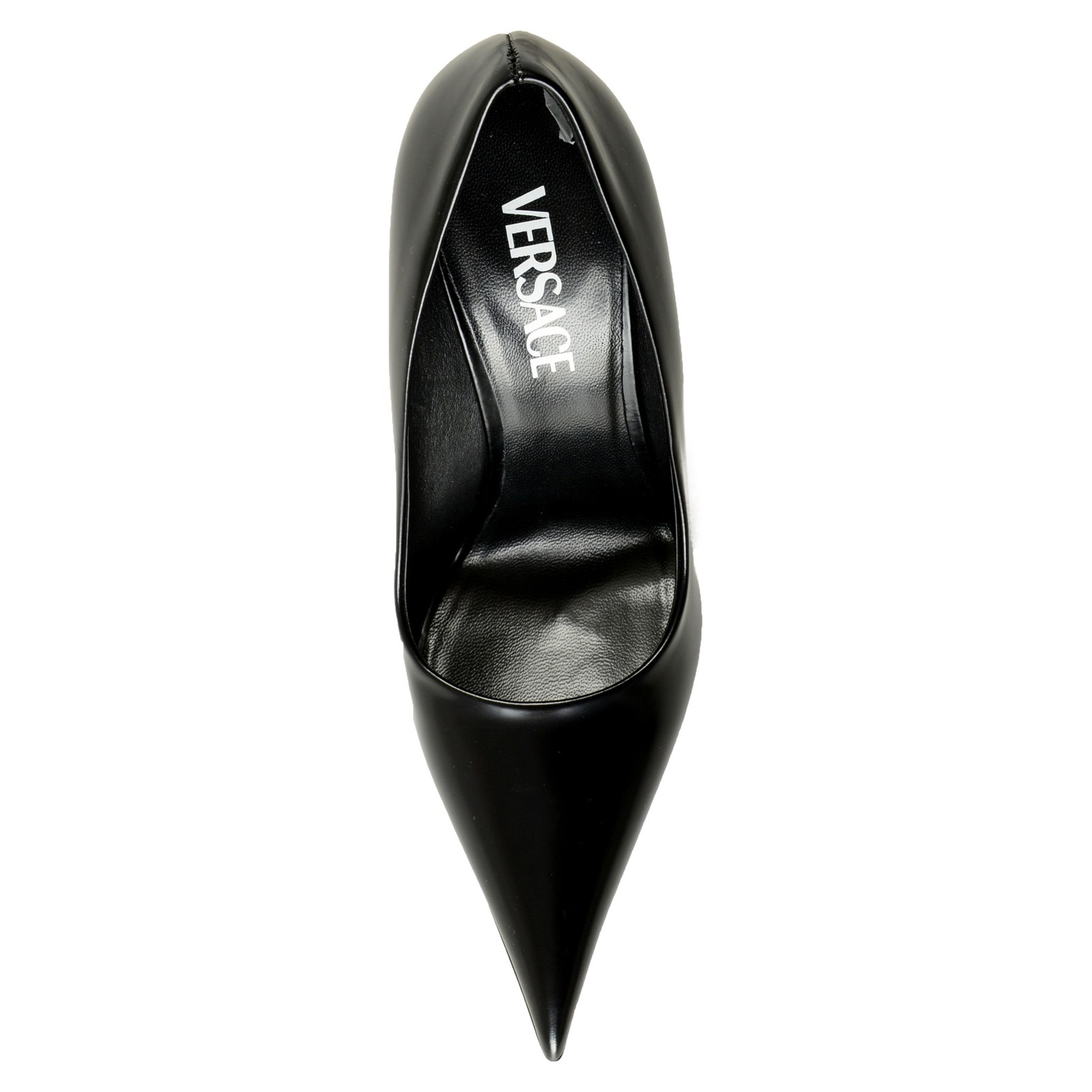Versace Women’s Black 100% Leather High Heel Stilettos Pumps Shoes US 6 IT 36