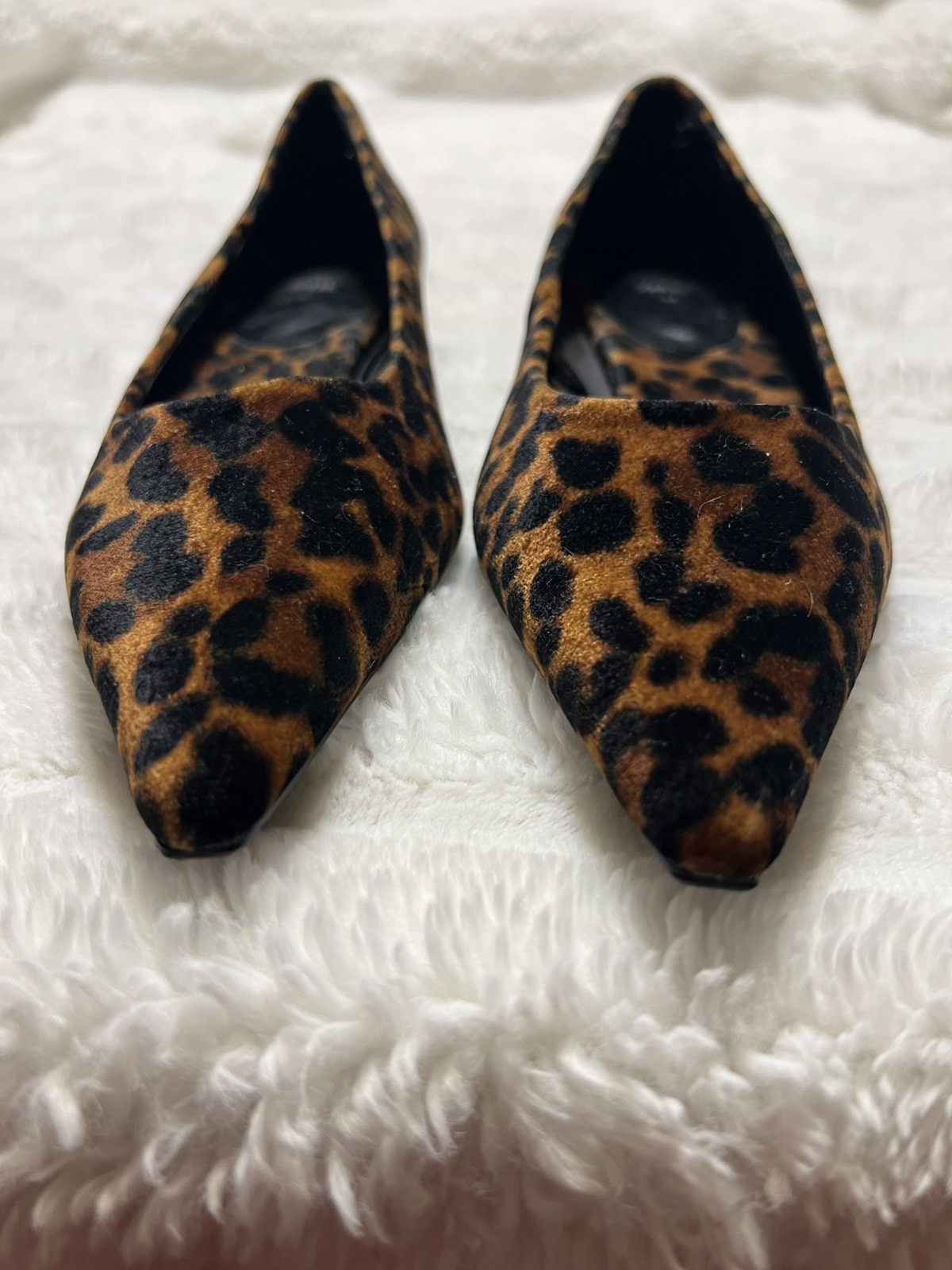 Zara Women’s Animal Leopard Print Ballet Flats Slip OnPointed Toe SZ US6 EU36