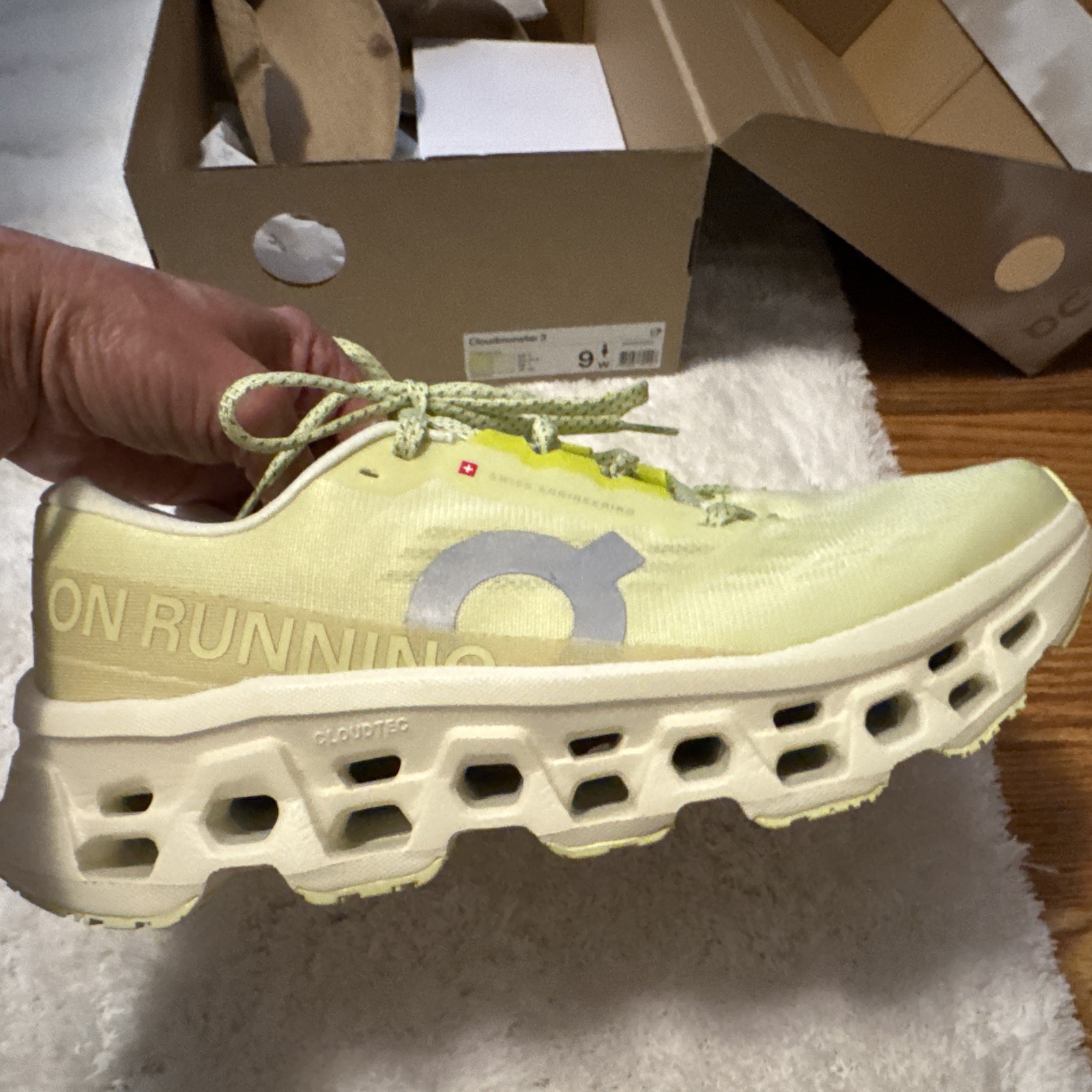 On WMNS Cloudmonster 3 Limelight Seedling Women’s Size 9 – 1 Short Walk See Pics