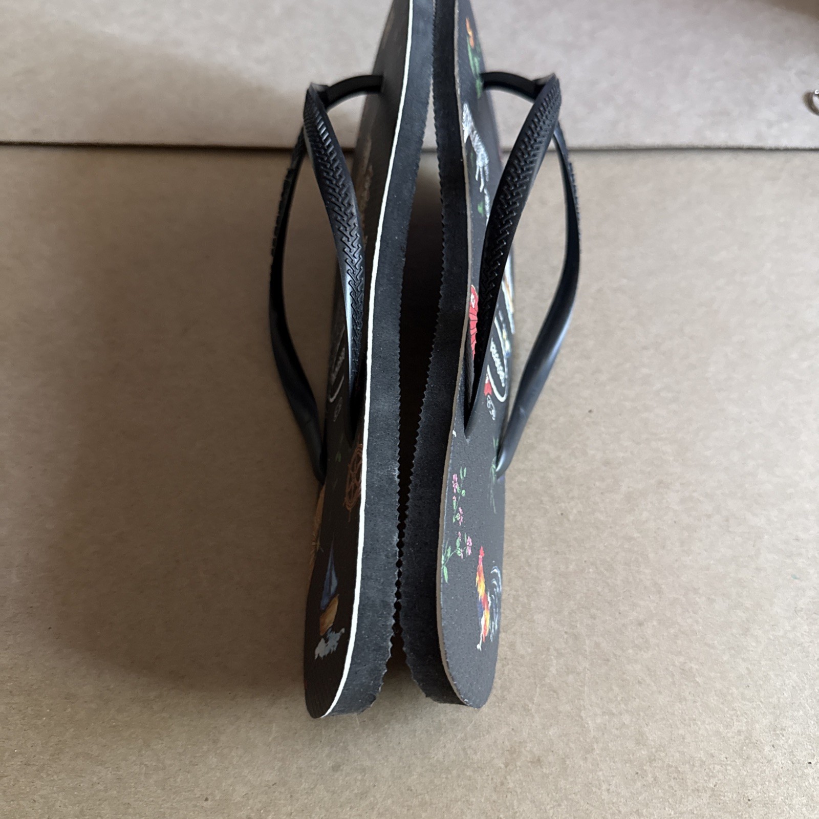 Havaianas Slim Black w/Animals/Flowers/Sailboats EU 41-42 New