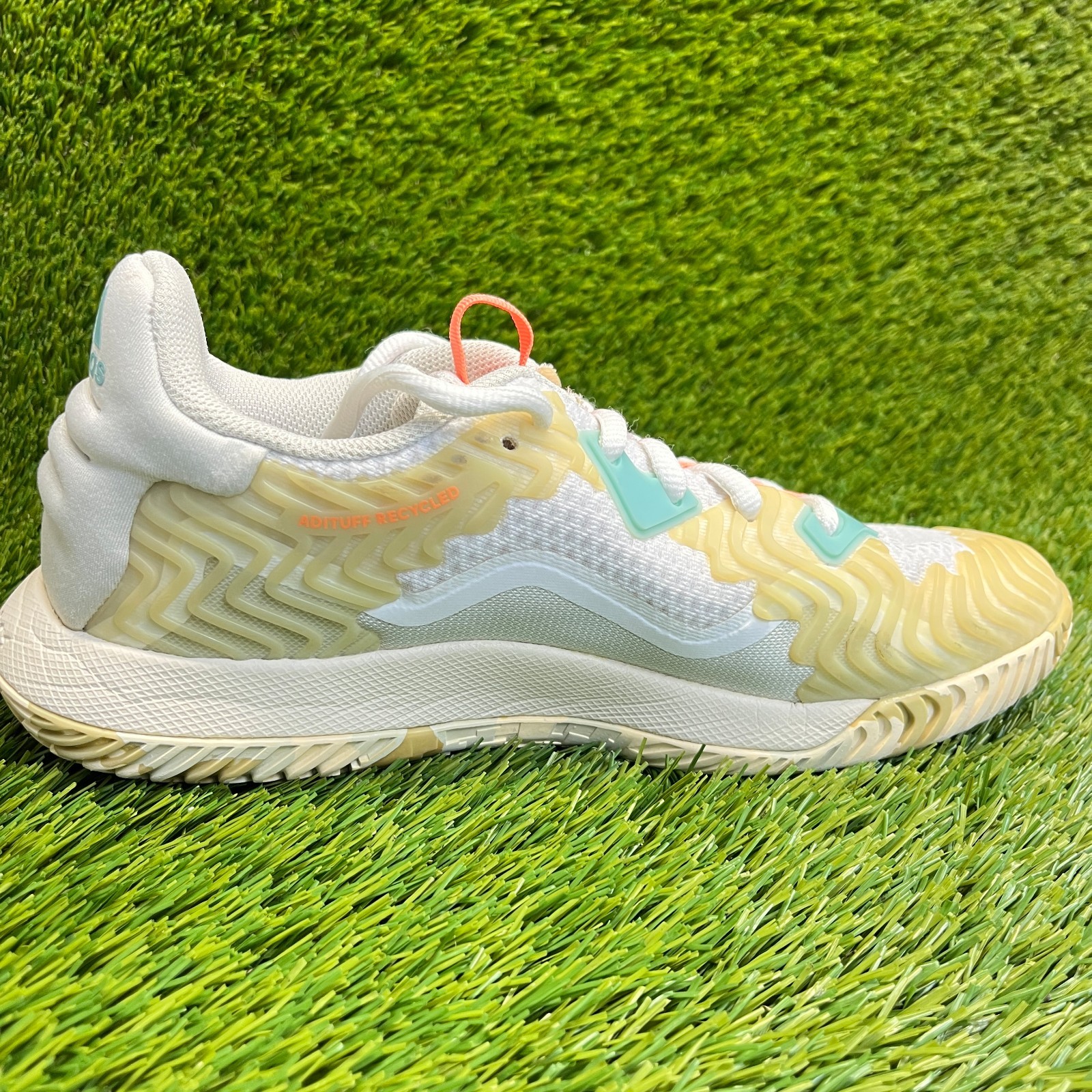 Adidas Solematch Control Womens Size 9 White Blue Athletic Tennis Shoes Sneakers