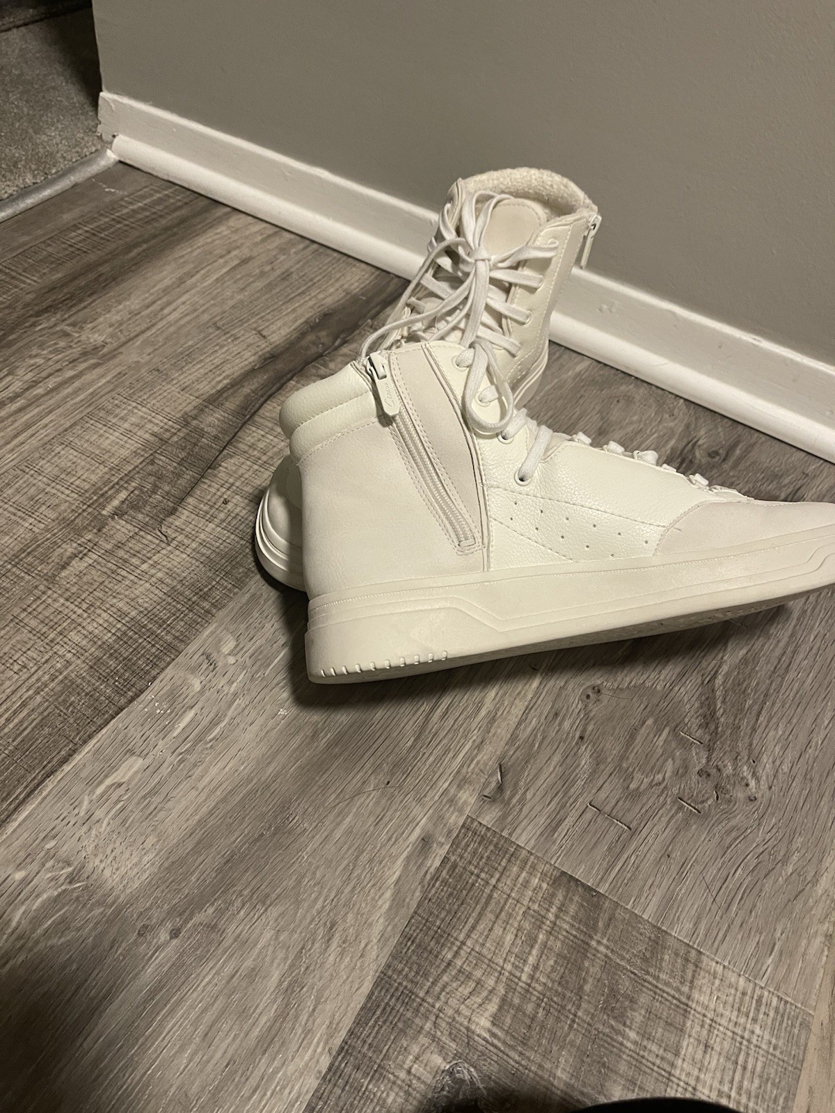 Circus NY by Sam Edelman White High Top Sneakers Logo Zipper Lace Up, size 12