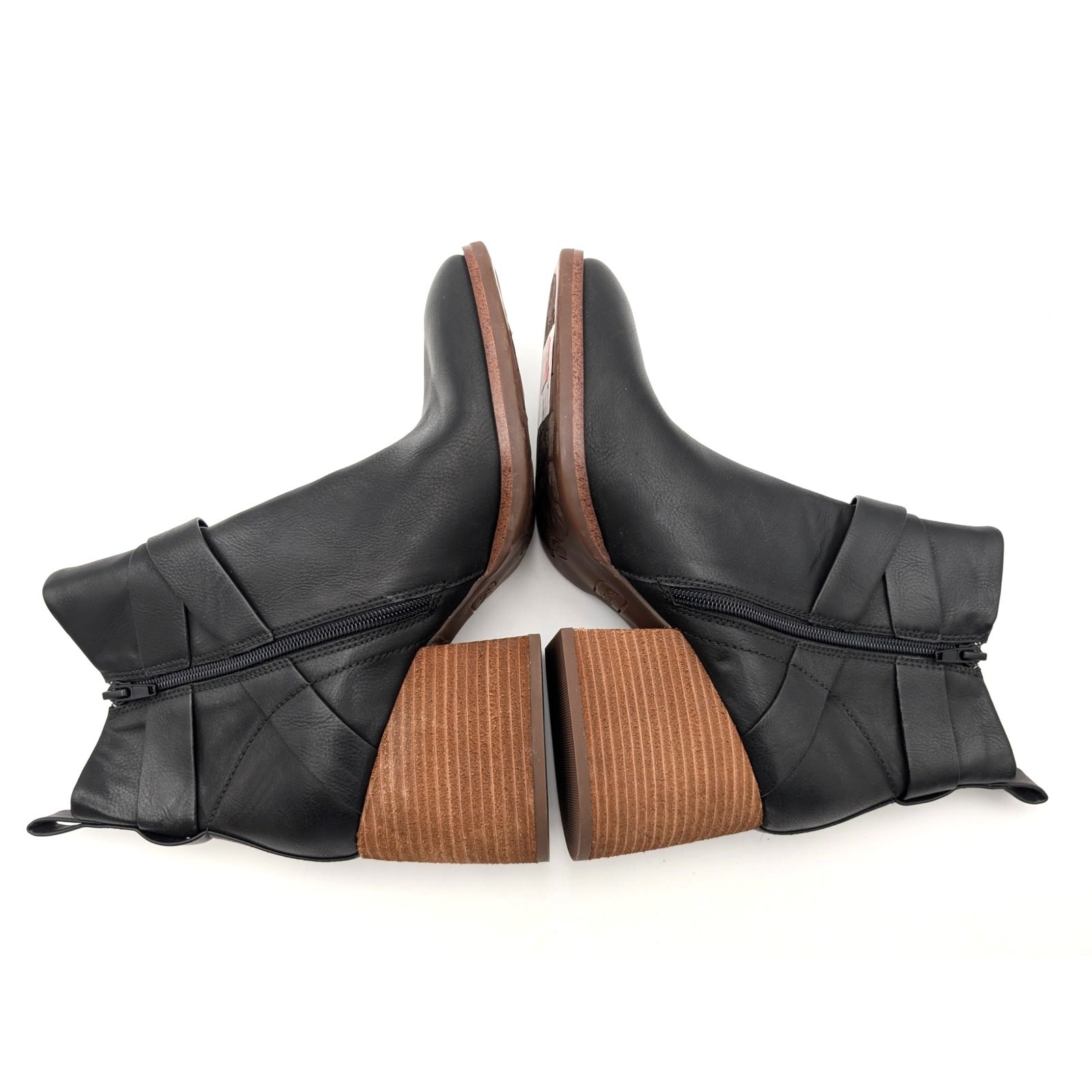 Korks Shyla Block Heel Ankle Bootie Buckle Strap Women’s Black Size US10M EU40.5