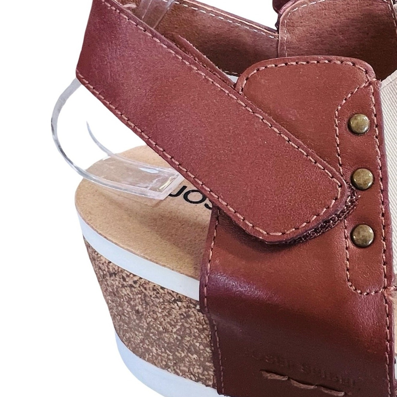Josef Seibel Women’s Sz 7.5 Wedge Sandal Quinn Creme Multi Leather