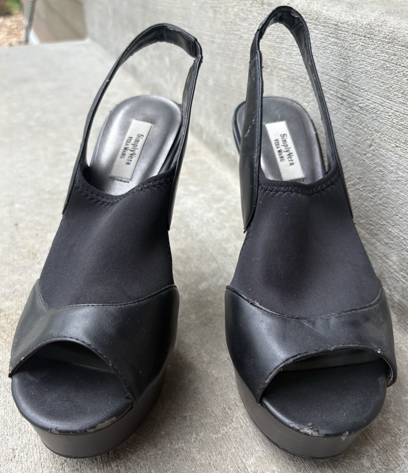 Womens Simply Vera Vera Wang High 4″ Heels Black Size 9 Casual Workwear Shoes