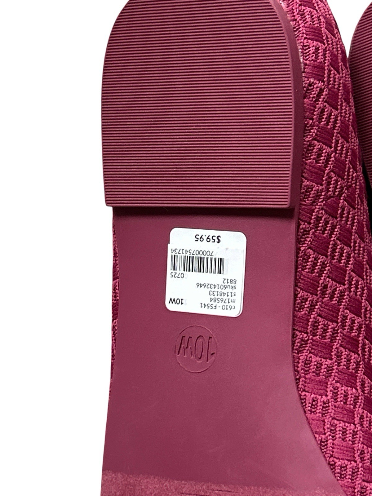 NEW Lane Bryant Fuschia Pink Stretch Knit Flats Ballet Shoes, Womens 10 WW