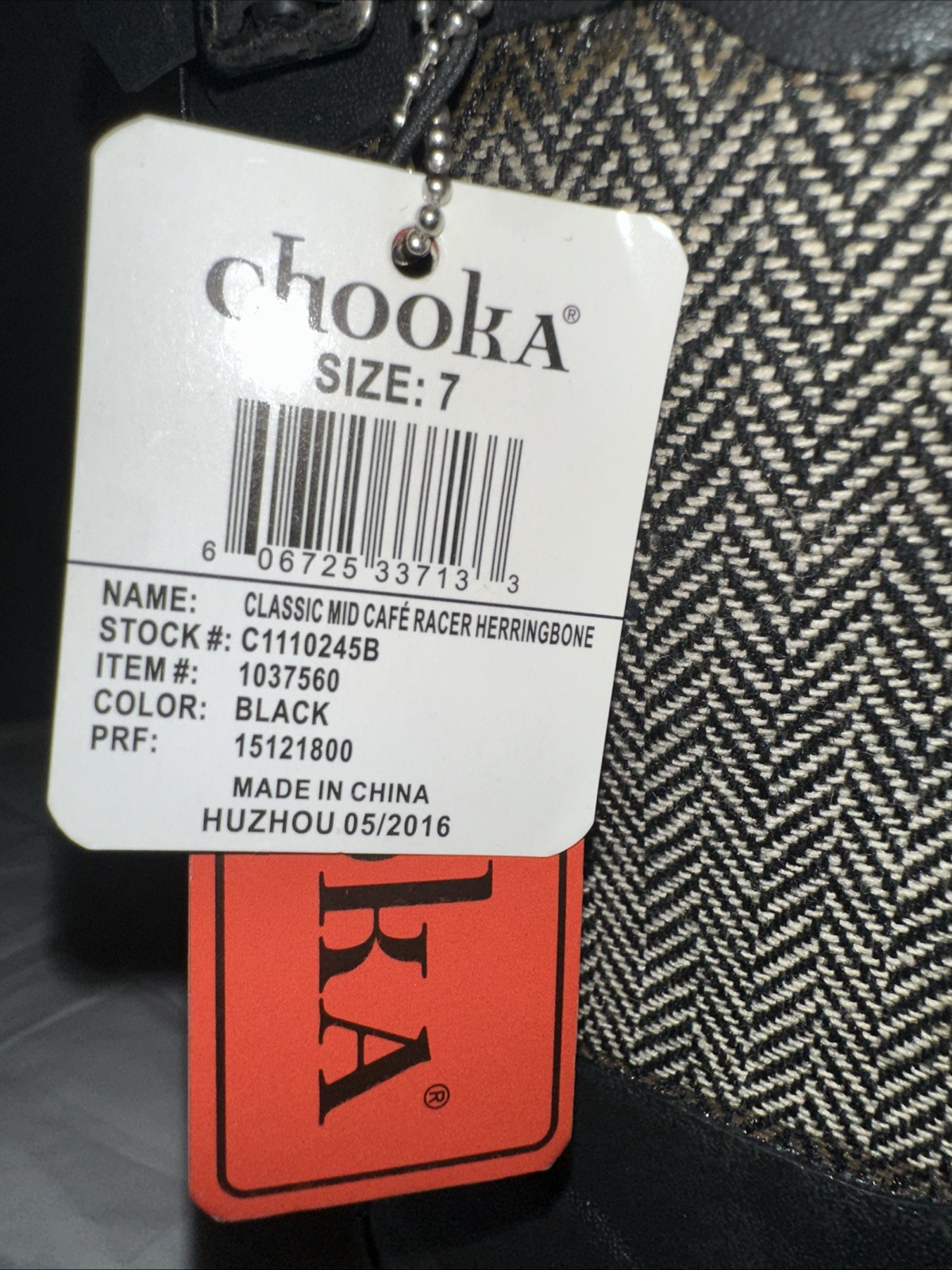 NWT Chooka Mid Café Racer Herringbone Rain Boots Size 7