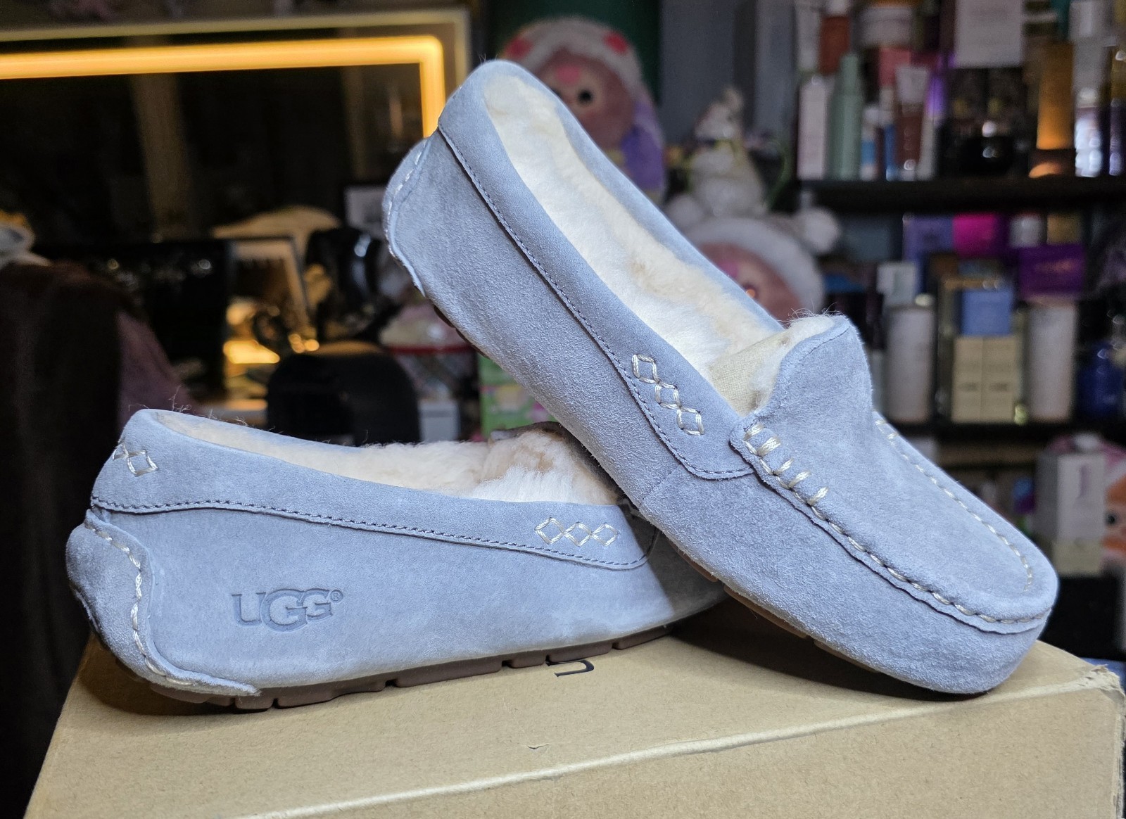 UGG Ansley Women’s Moccasin Slipper Grey In Size 5