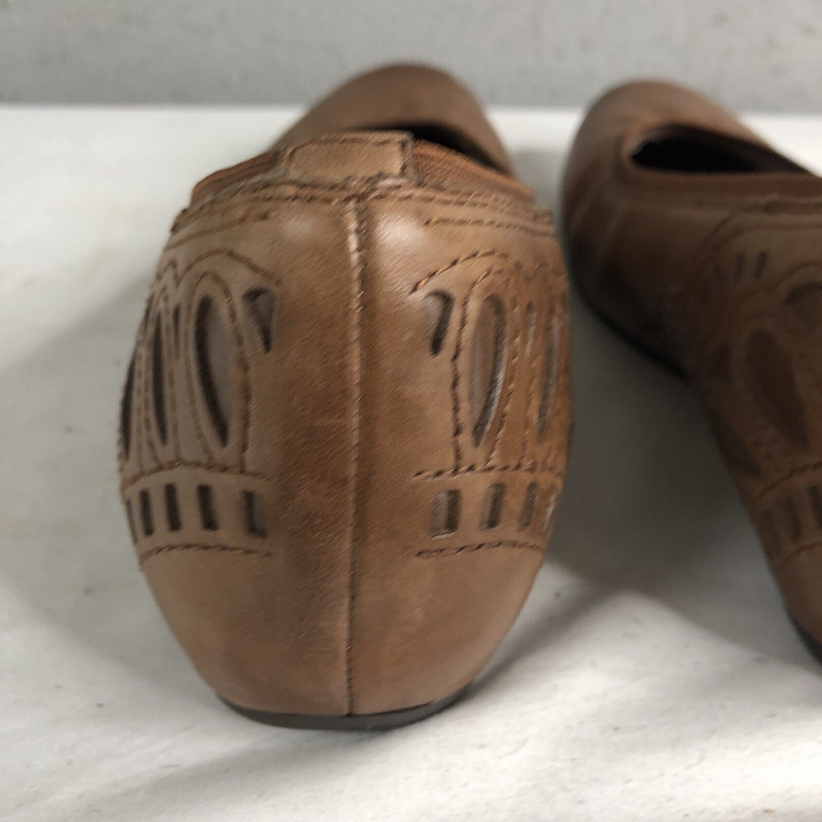 Rockport Flats Womens 7.5 Brown Cobb Hill Comfort Leather Cut Outs 100028