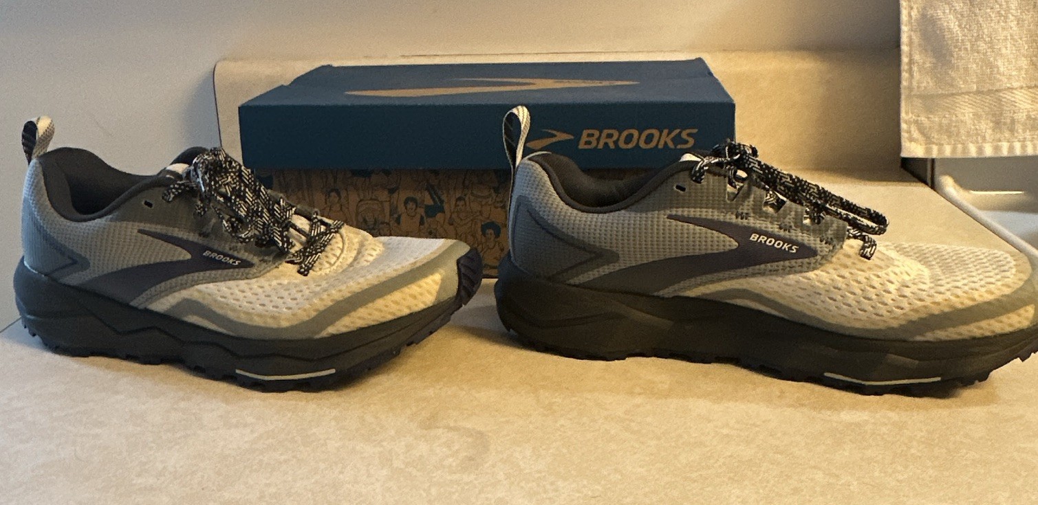 Brooks Divide 2 Women’s Trail Running Sneakers Gray White Black Blue Mesh
