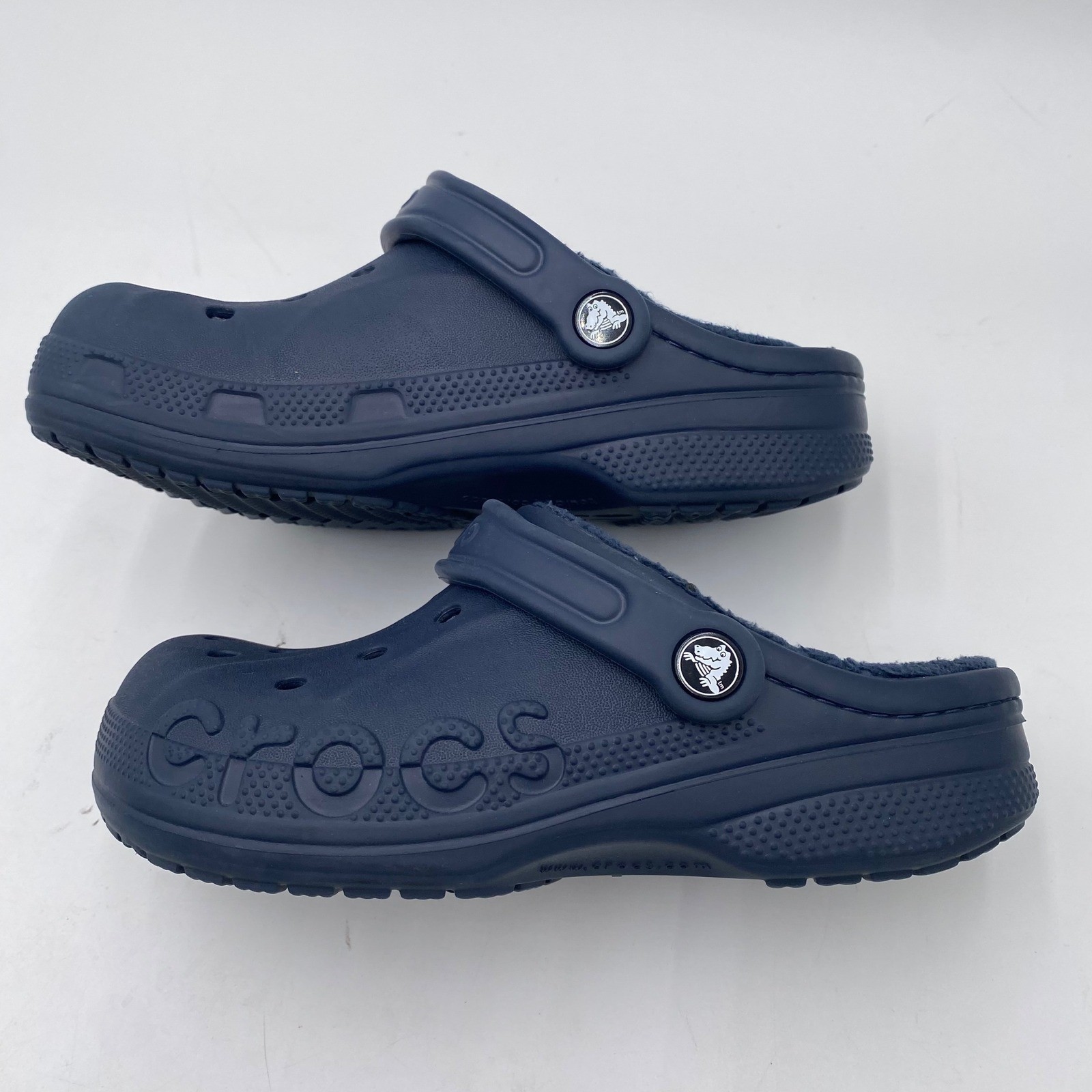 Crocs Baya Lined Clog Navy Blue Womens 6 Fleece Warm Comfort Slip On Shoes