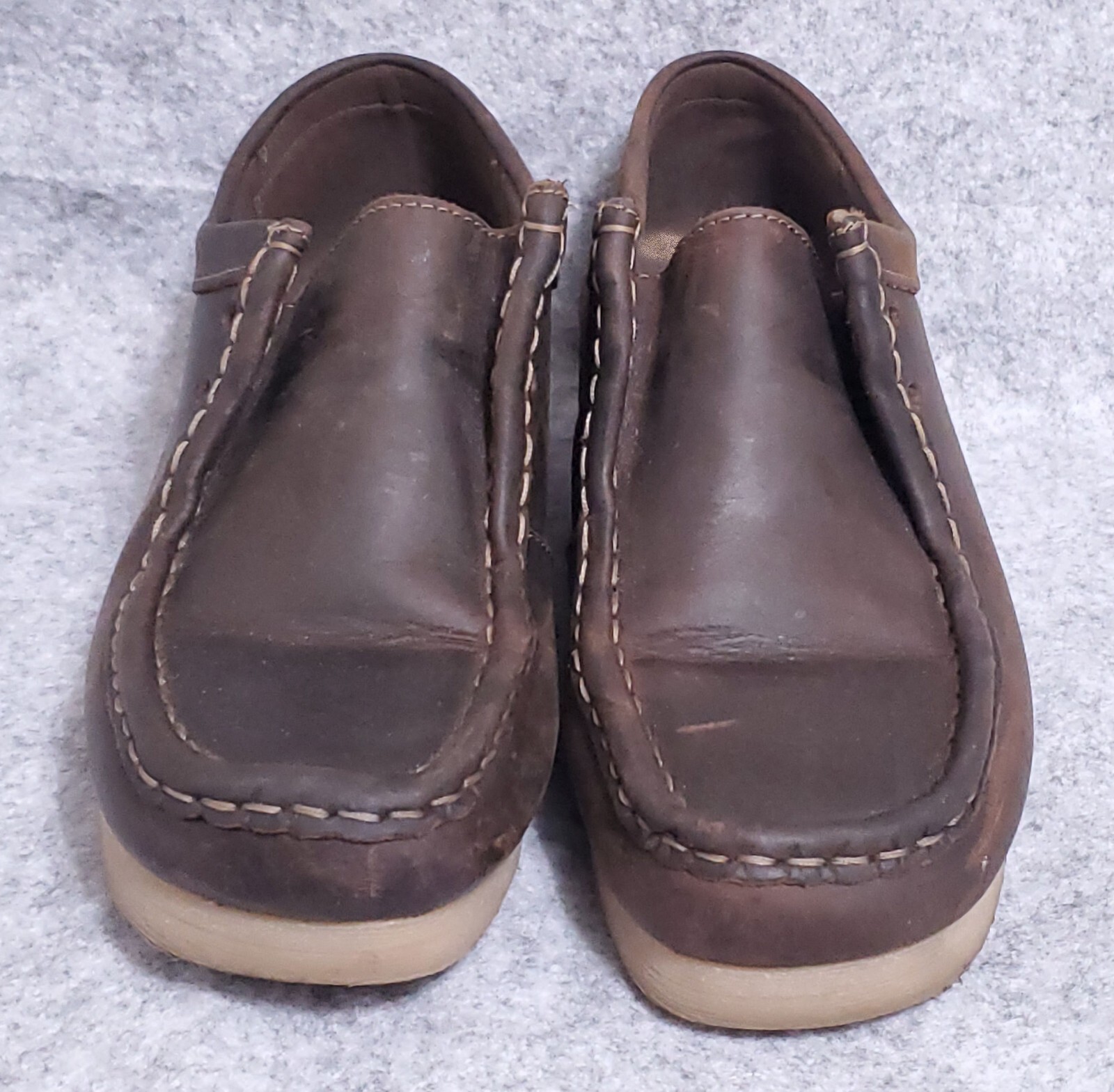 CLARKS WOMEN WALLABEE ANKLE BOOT BEESWAX BROWN LEATHER 7 M VERY NICE AS PICTURED