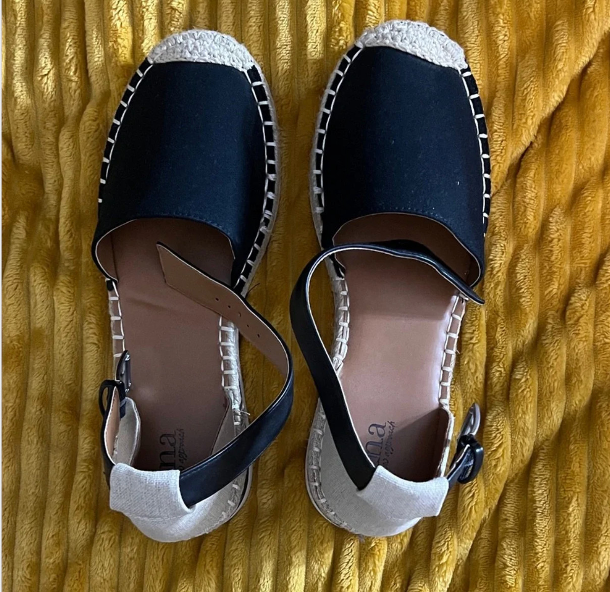 a.n.a Black and Cream Espadrille Flats