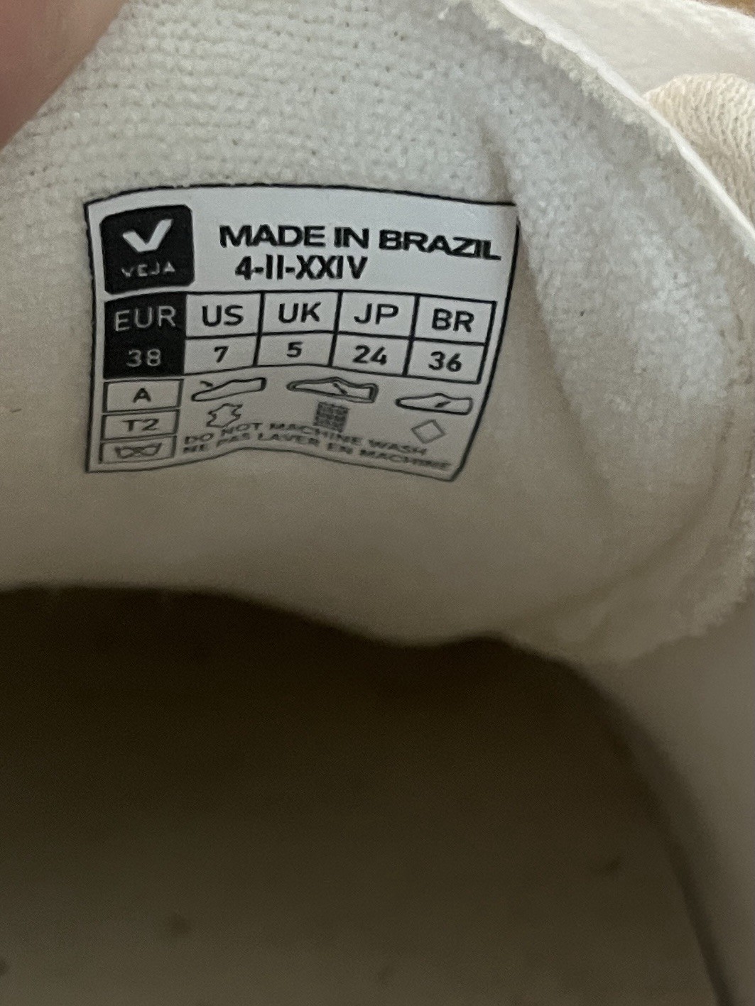 Veja Campo Leather White Platine Rose Gold Sneakers Womens Size 7 EUR 38