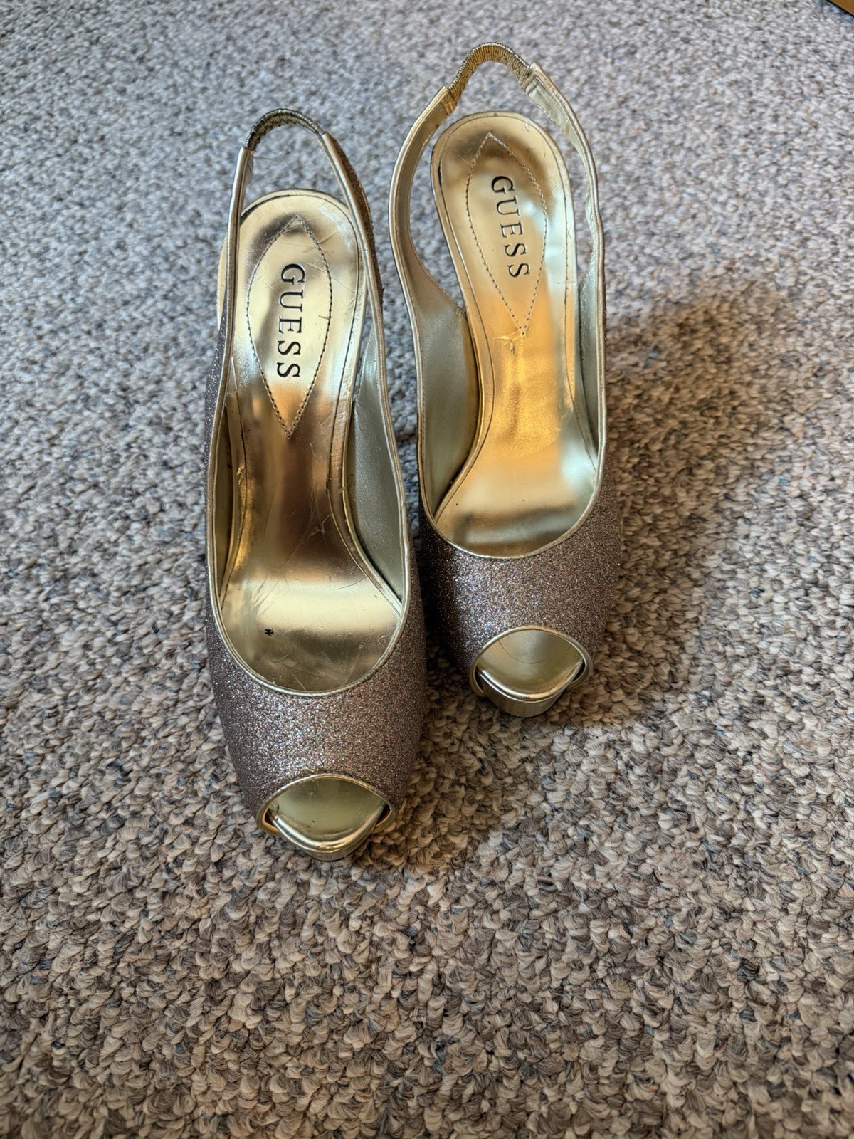 Guess Pink Glitter Multicolor Stiletto Heels