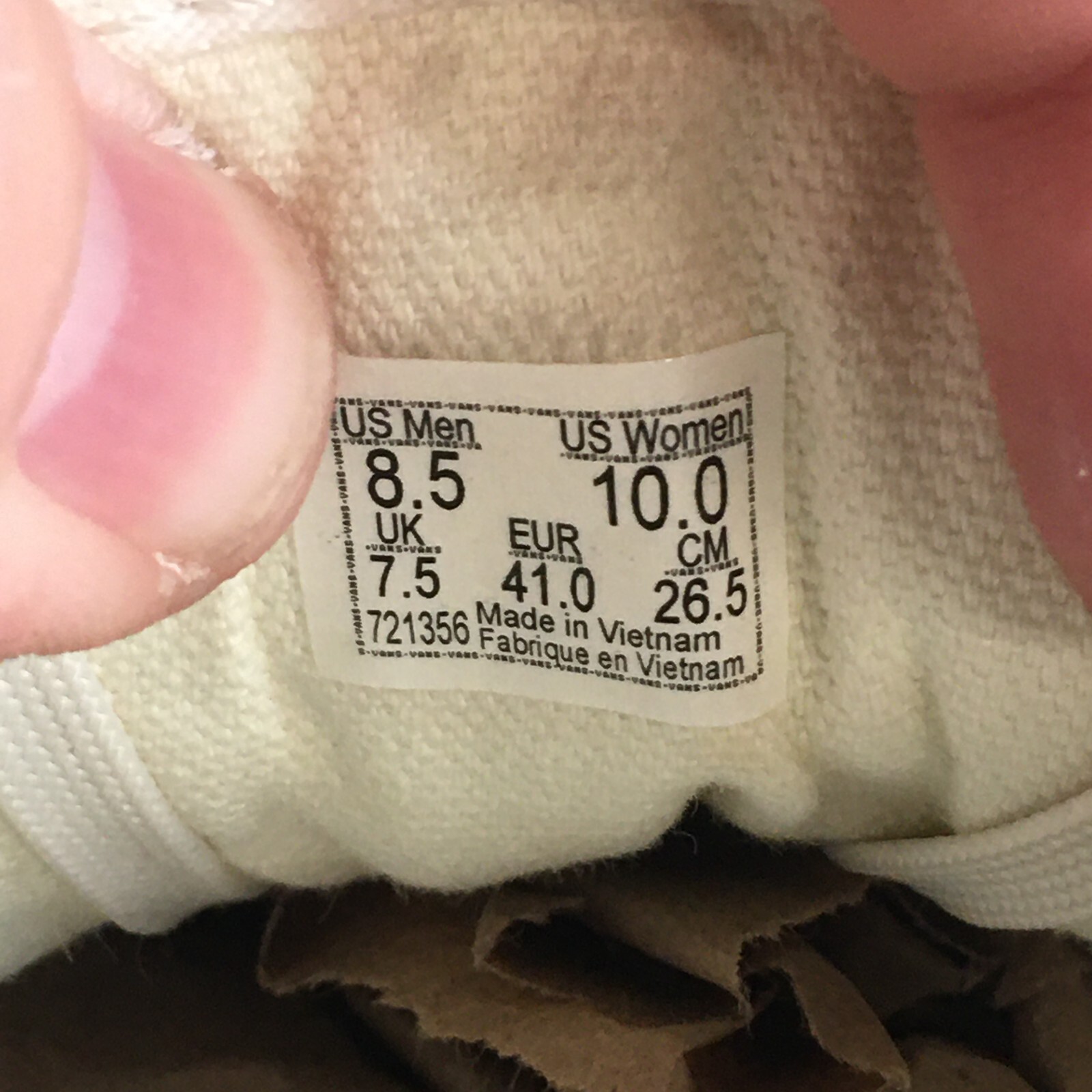 Vans Shoes Womens 10 Mens 8.5 Deboss Old Skool Sneakers Beige Lace Up Low 721356