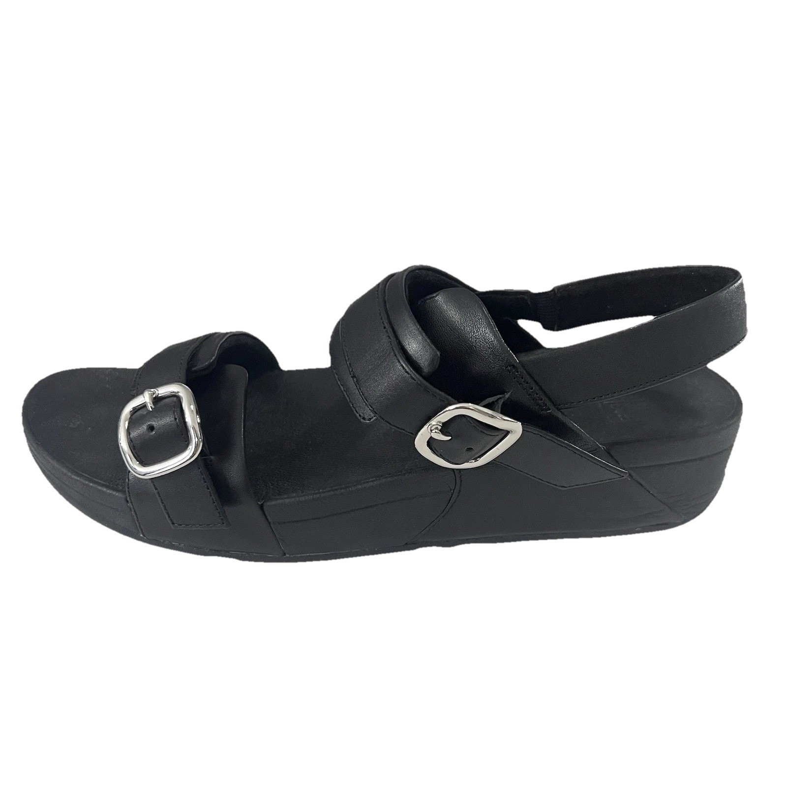 Fit Flop P24us women’s sandal ES6-090 Lulu Adjustable Black Leather Back-Strap