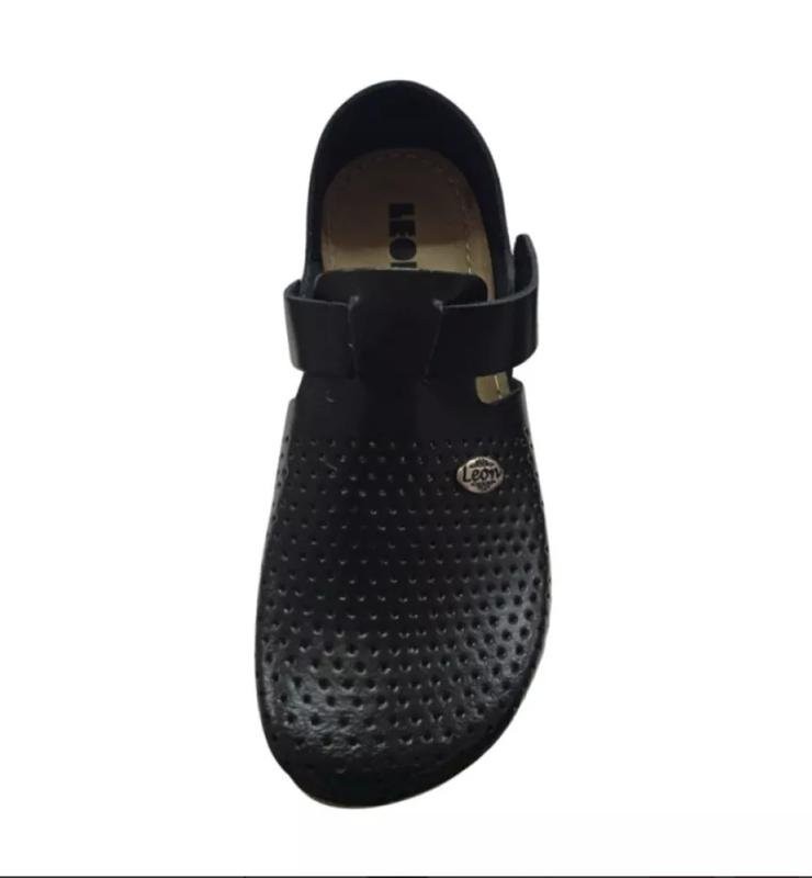 Women Leon Sabots Black Leather 39