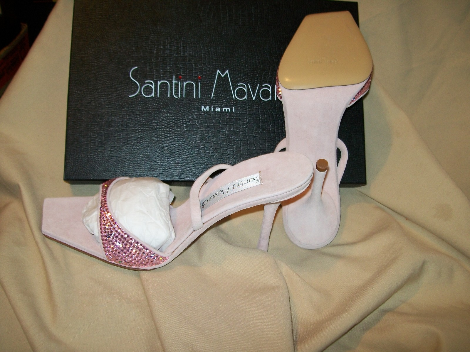 NIB Santini Mavardi Kimberly pale pink Suede pumps 39 9 7 sandals medium b m