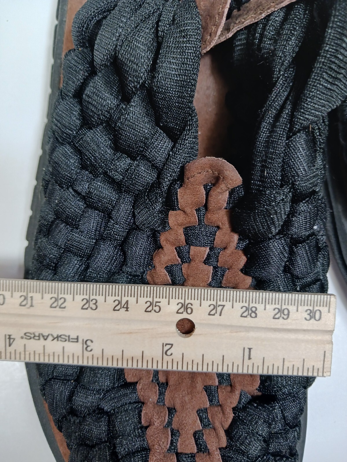 Chubasco UNISEX Sandals size 8 Black/Coffee Nylon/Leather Hand woven COMFORTABLE