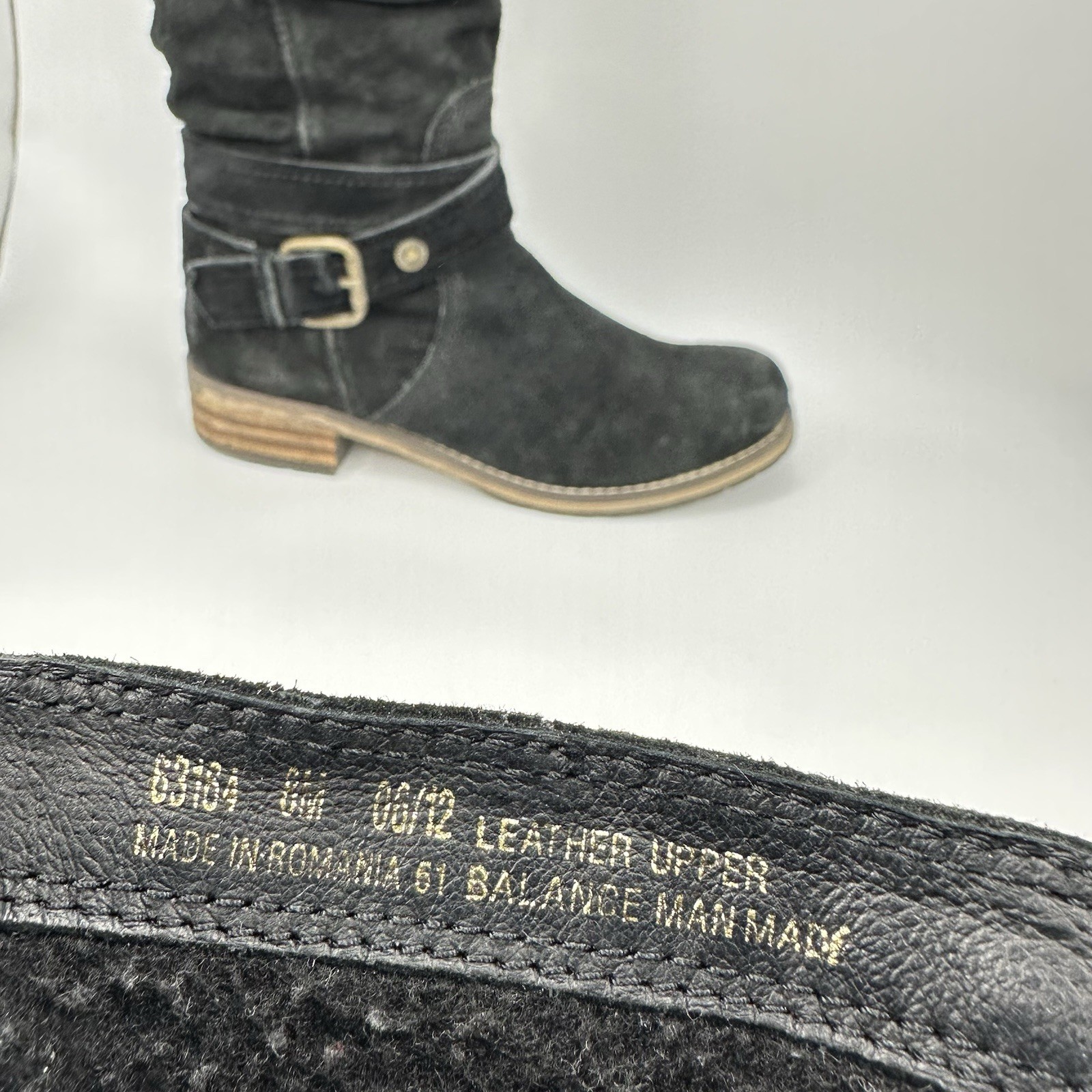 Clarks-Indigo Majorca Villa Moto Boot Women’s 8M Black Leather Pull On Belted