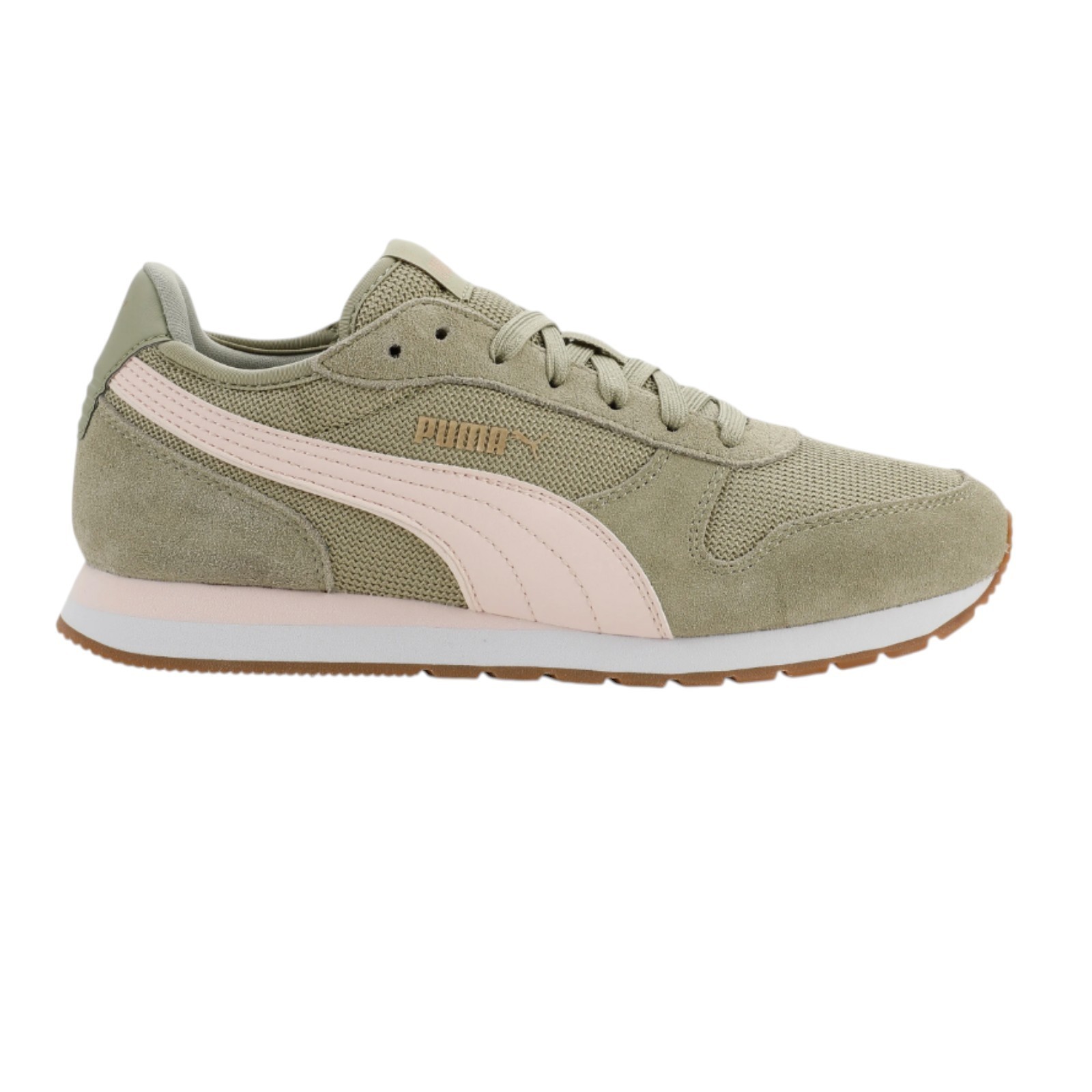 Puma Women’s Jogger Sneaker Running Walking Athletic Shoes Lace Up Cream / Green