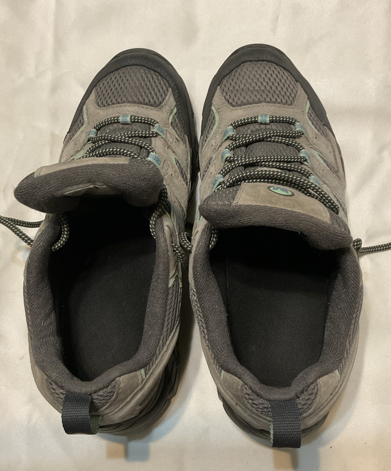 MERRELL WOMENS MOAB 2 WATERPROOF COMFORT HIKING SHOES J06028 Sz 10 Mint Gray