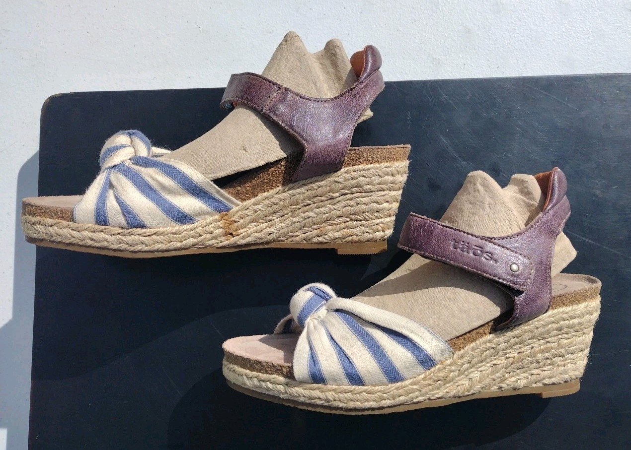 TAOS Hey Jute Women’s Size (7 – 7.5) EU 38. Espadrille Sandals Leather/Textile