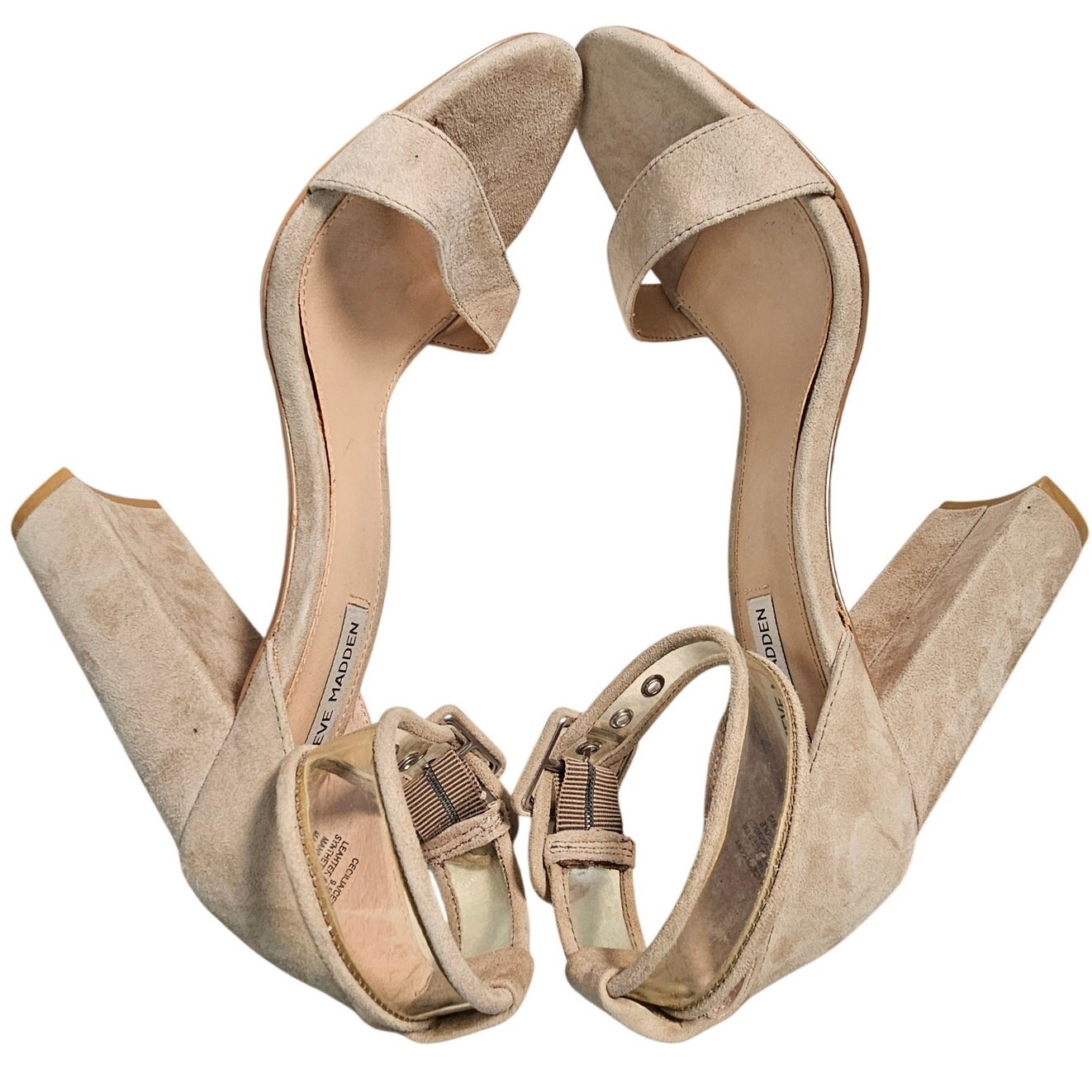 Steve Madden Women’s Suede Cecilia Dress Sandals, Taupe, Size 9 1/2