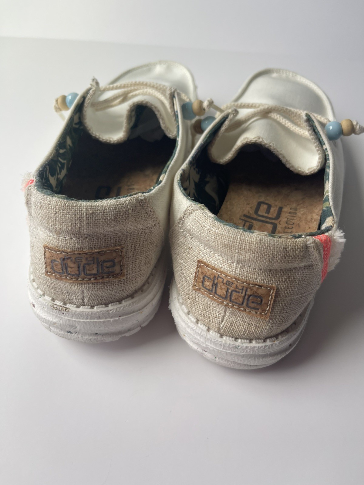 Hey Dude Shoes Women’s 8 Wendy Natural Salt Slip On Casual Cork Fringe