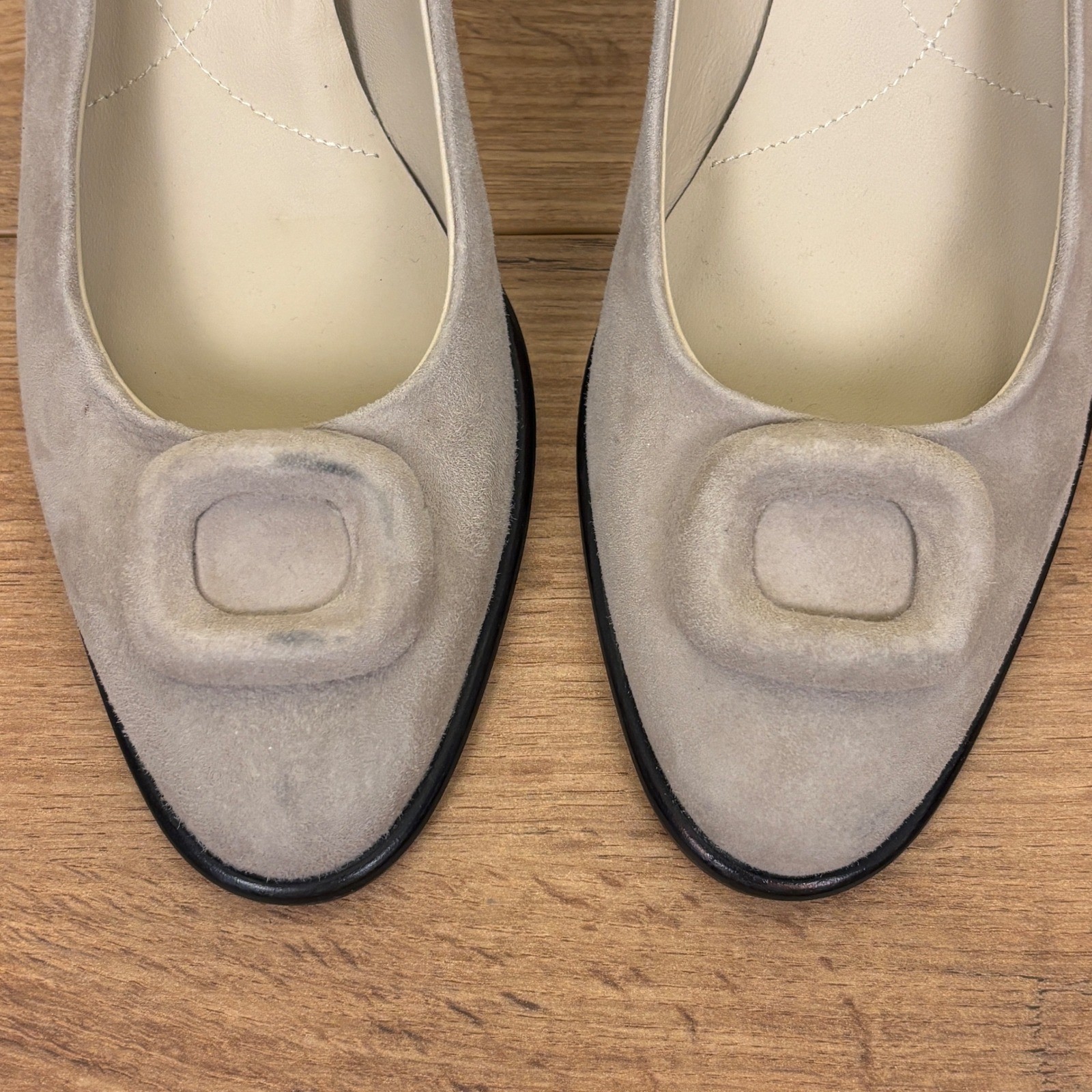 AMALFI Lavinia Block Heel Pump In Nocciola Cashmere Gray Women Size 8.5 Cocktail