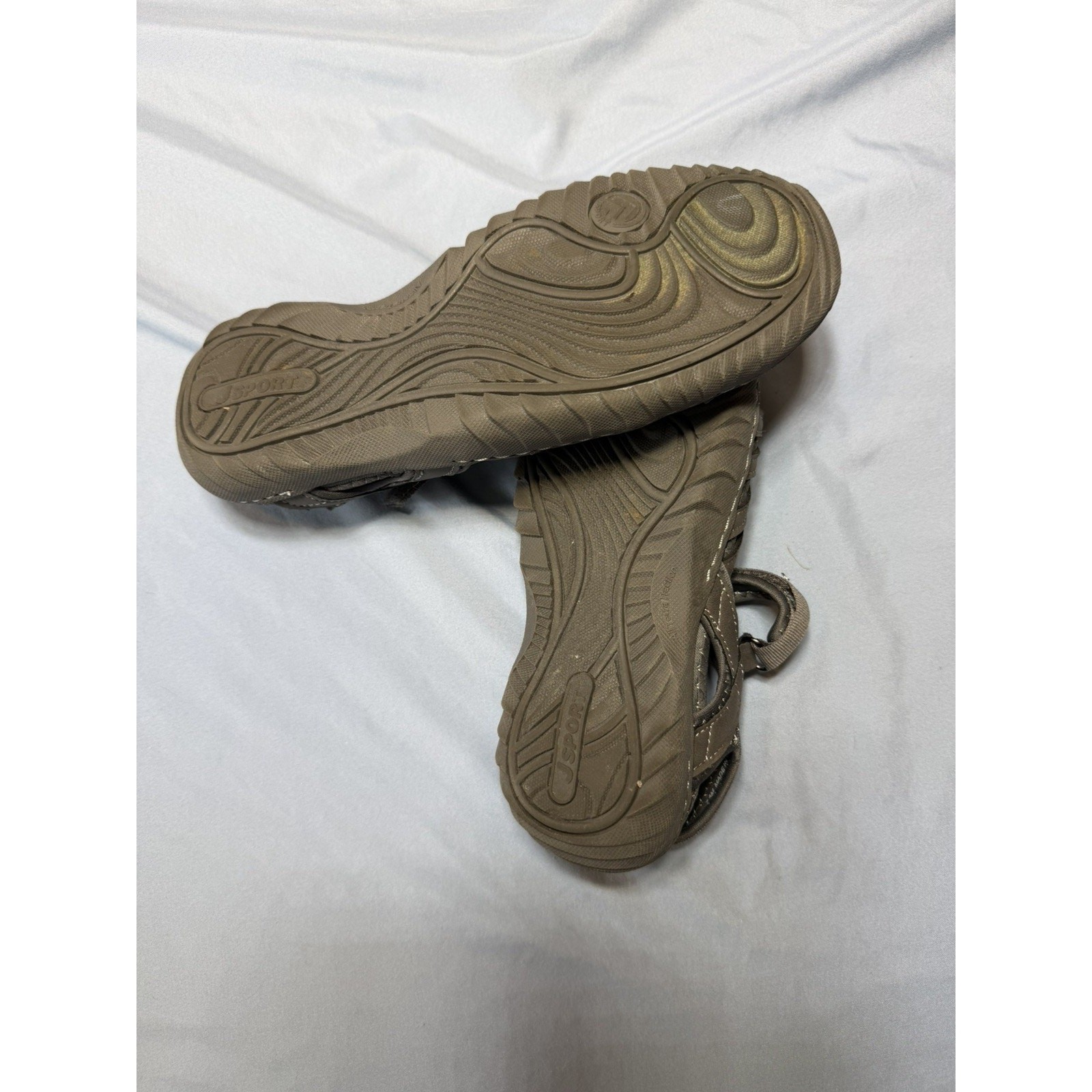 JSport Poppy Sandals Closed Toe Hook & Loop Gray Comfort