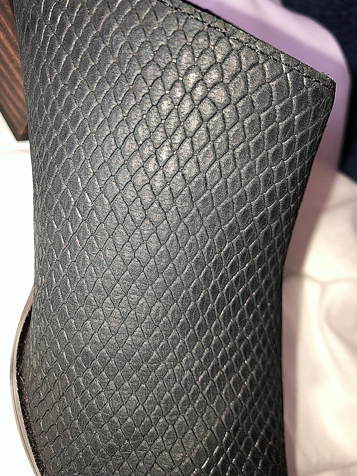 Franco Sarto Sonia Womens Western Mule Sz 8 Bk Embossed Leather Up Never Worn