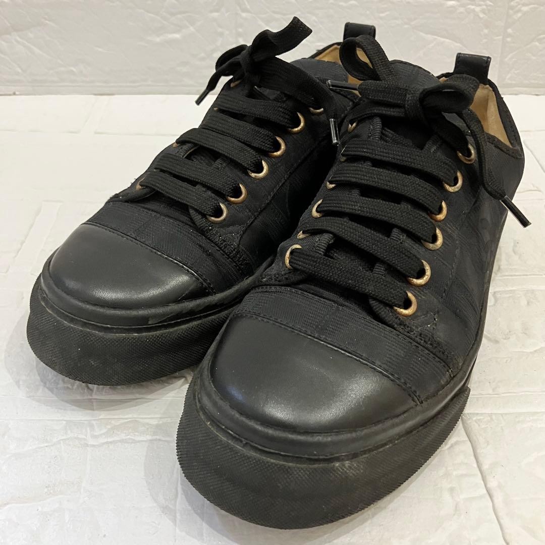 CHANEL Sneakers Shoes Low-Cut Cocomark EU 36 US 6 Black Authentic