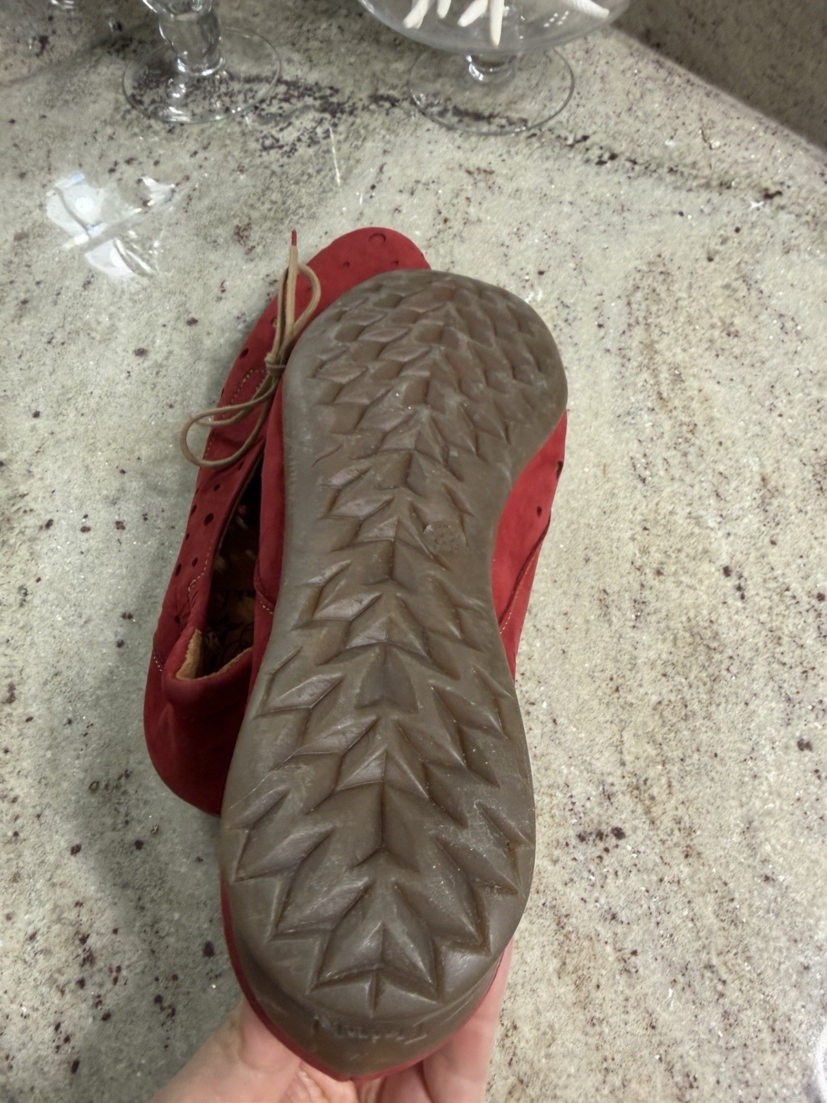 Think! Preforated Red Ballerinas Freizeit 39