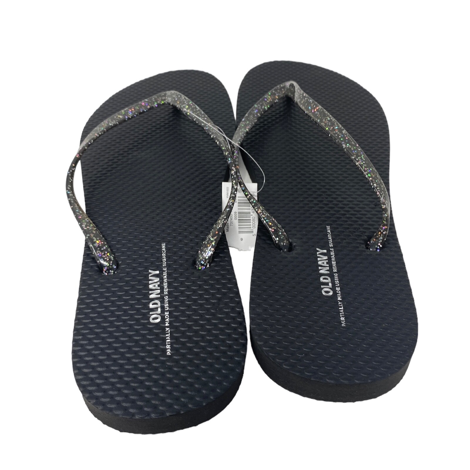 Old Navy Flip Flop Black Glitter Sandals for Women Summer 737433-10-1