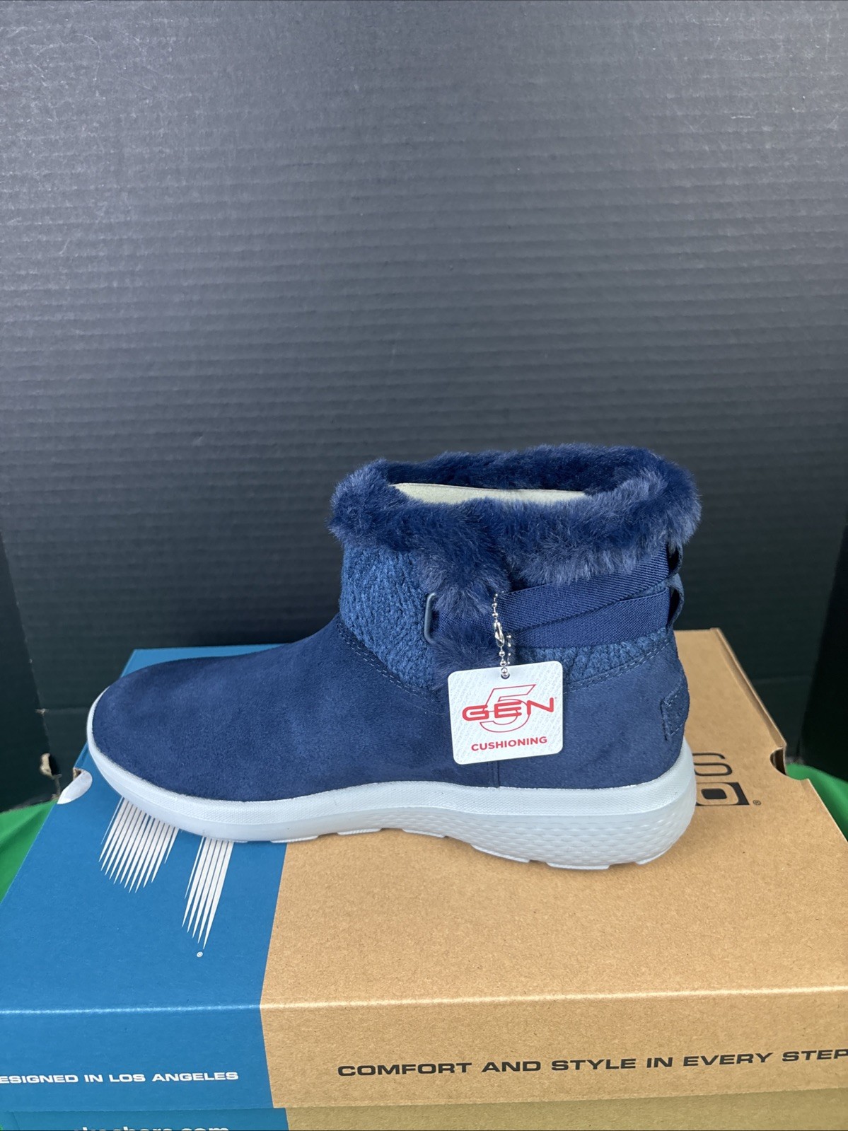 Skechers Women On-the-GO City Suede Boots Size 7.5 Navy