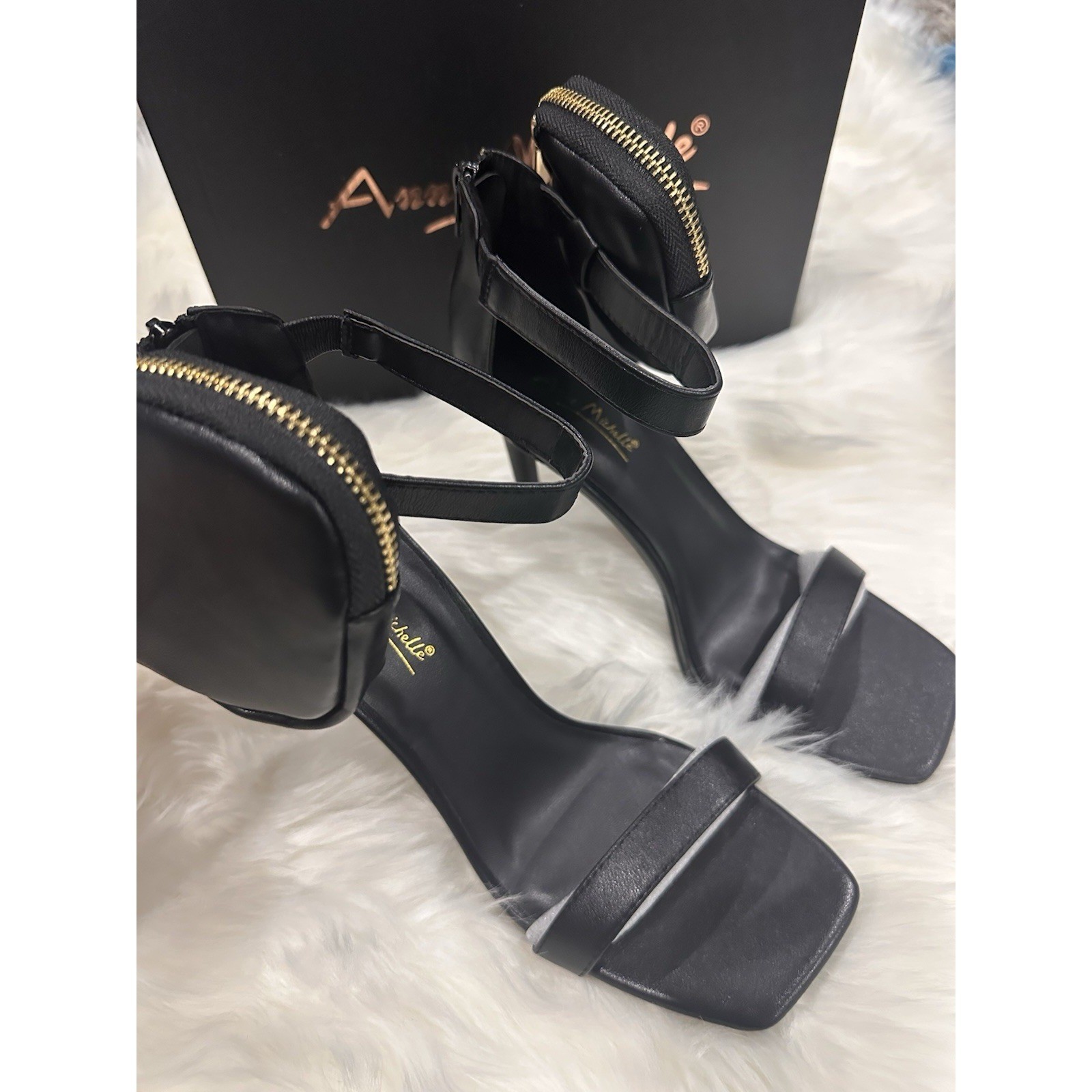 Anne Michelle Size 7.5 Pocket Heels Pumps Cosplay Y2K Gothic 4″ heel black